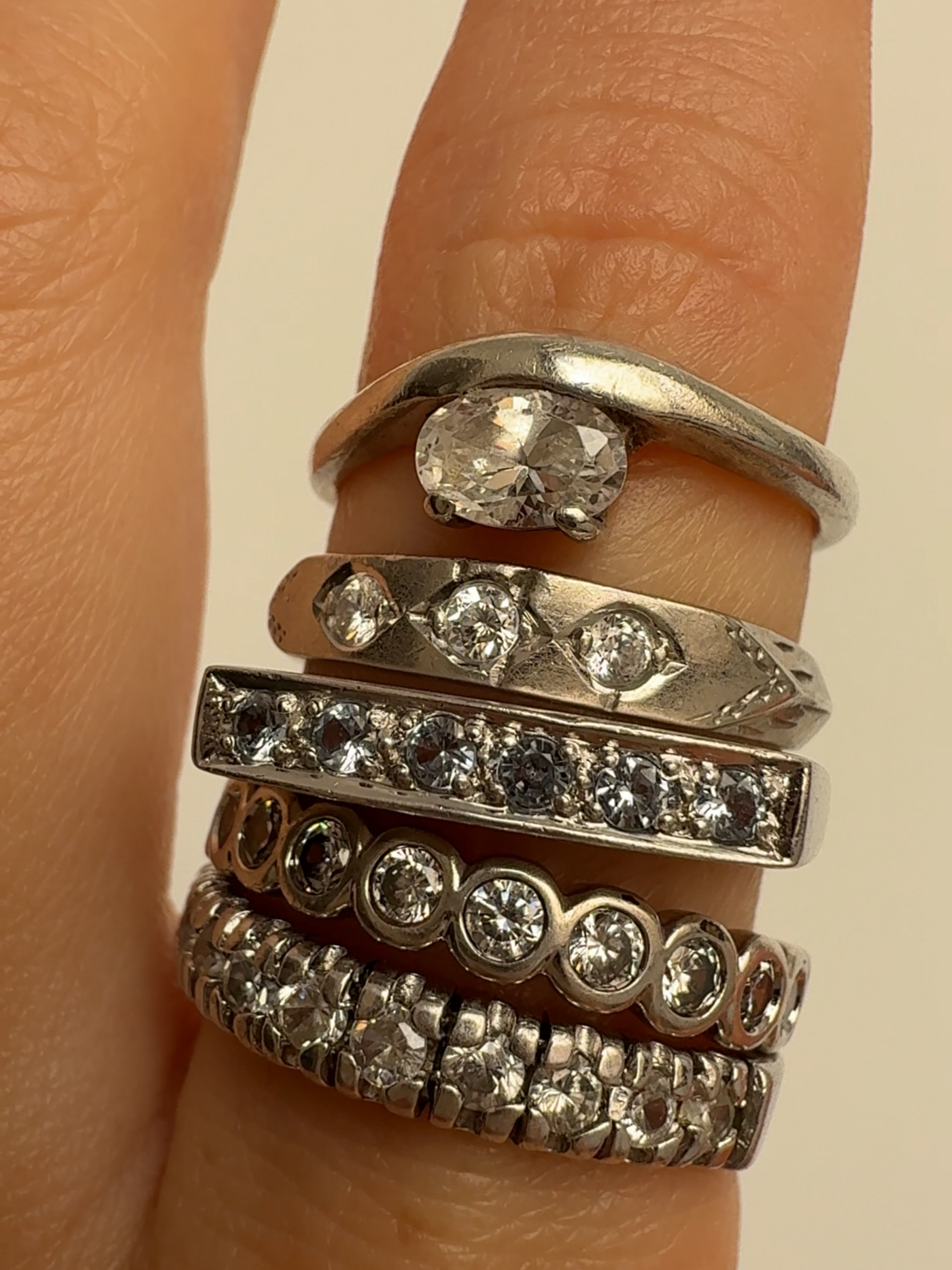 Baby Blue Stone Ring Vintage Silver