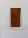 VINTAGE WOODEN INLAY HORSE WALLART
