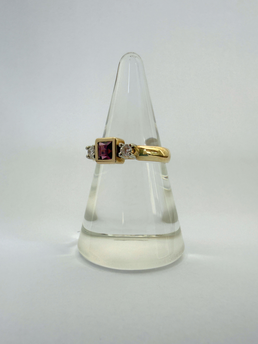 Tourmaline Diamond Ring Vintage Gold
