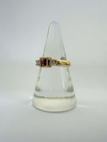 Tourmaline Diamond Ring Vintage Gold