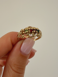 Rainbow Gem Ring Vintage Gold