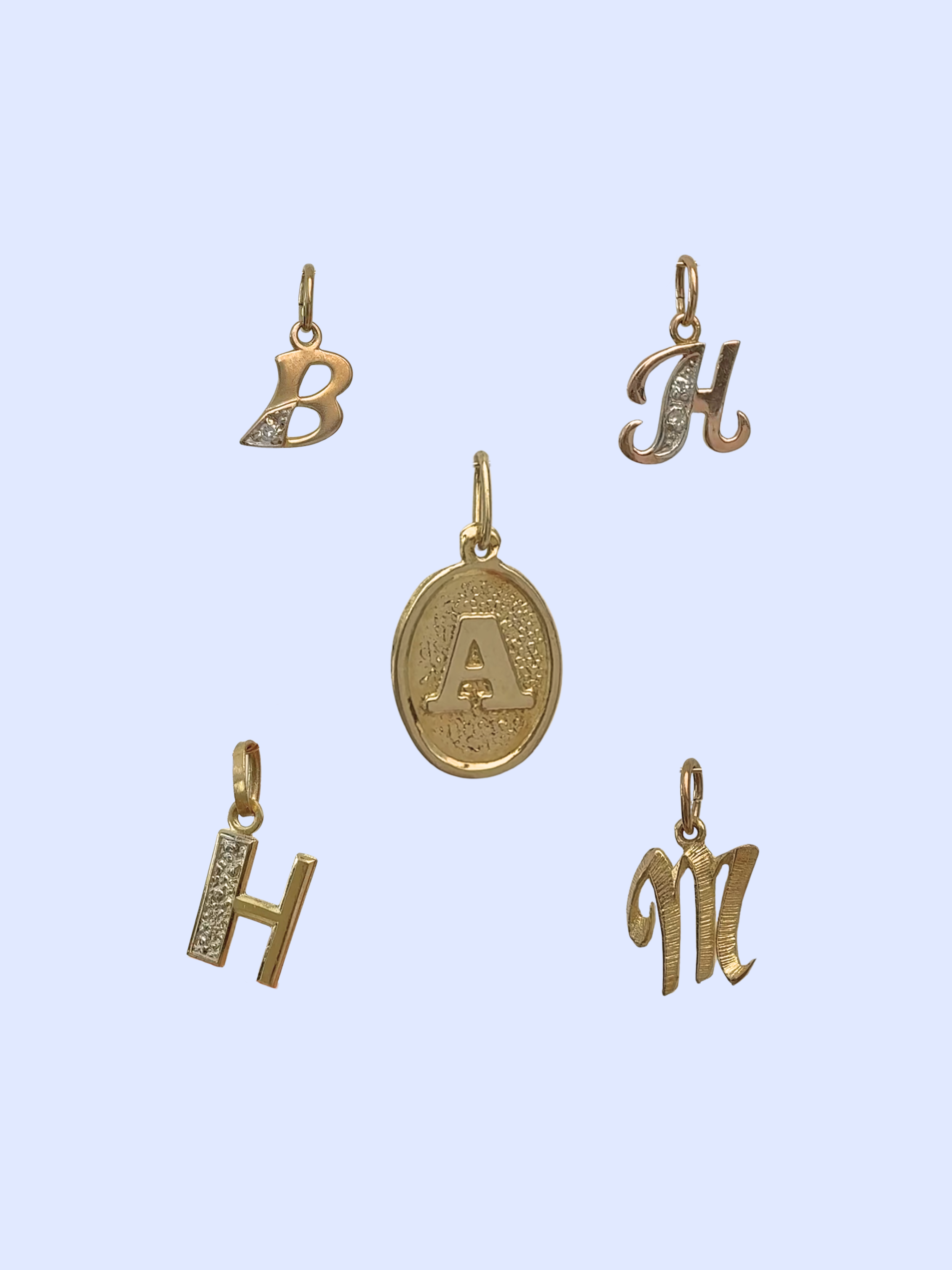Initial Charms Vintage Gold