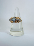 Aquamarine Tank Ring Vintage Gold
