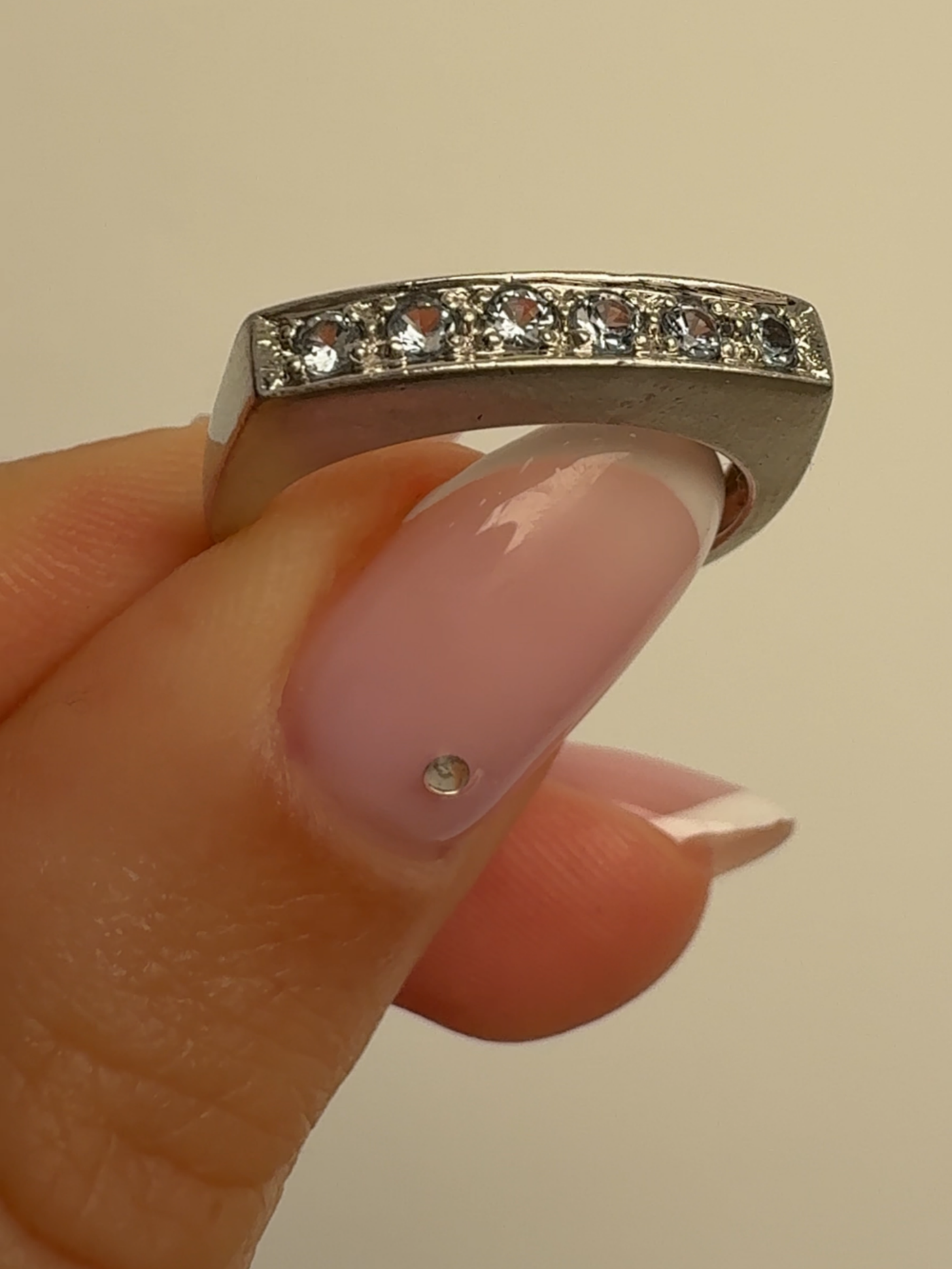 Baby Blue Stone Ring Vintage Silver