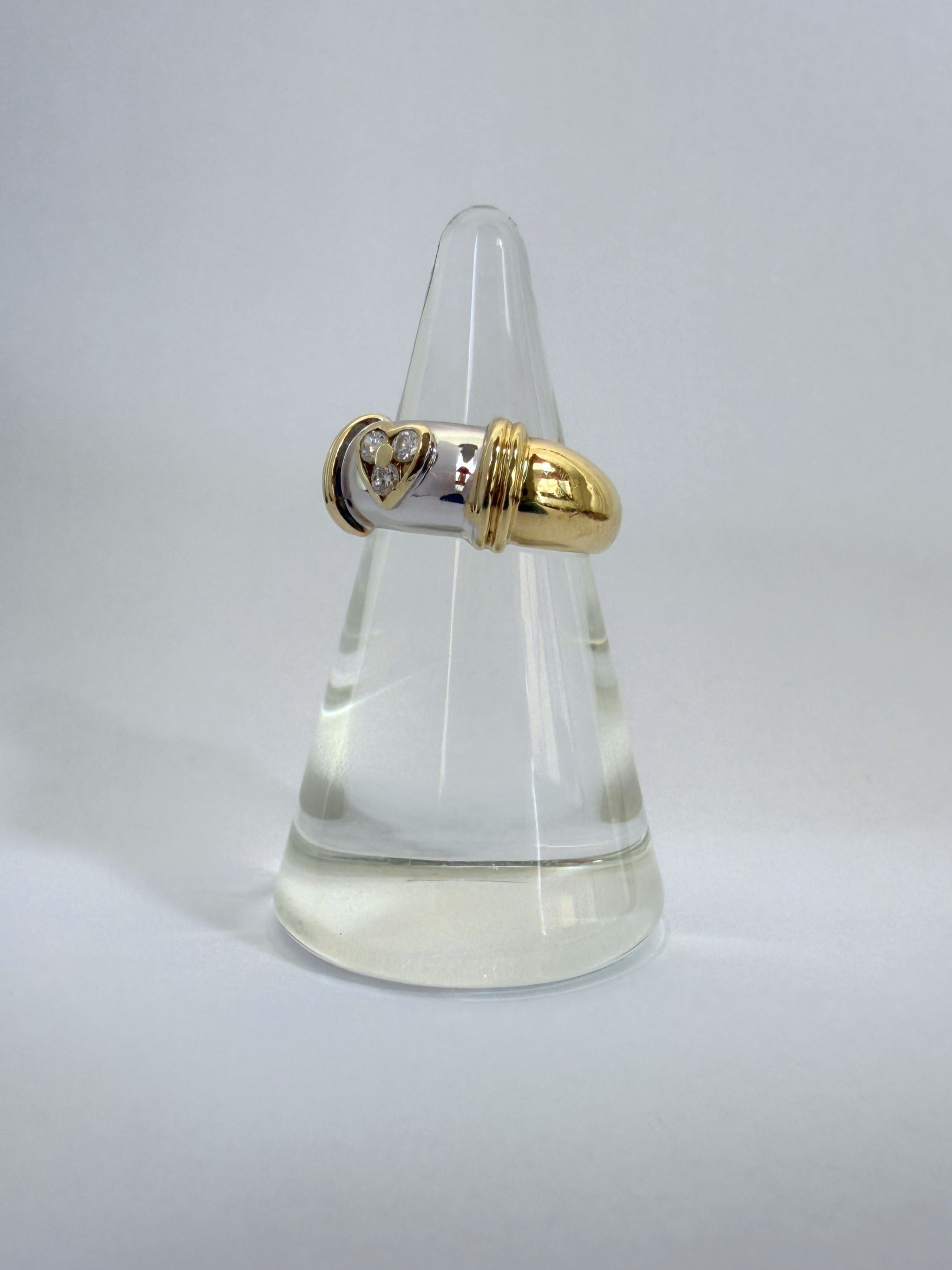 Bicolor Chunky Pinky Ring Vintage Gold