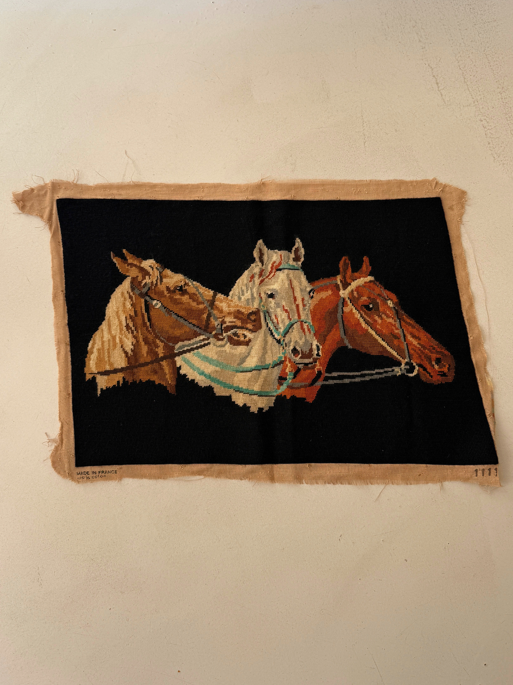 VINTAGE FRENCH HORSE TAPESTRY