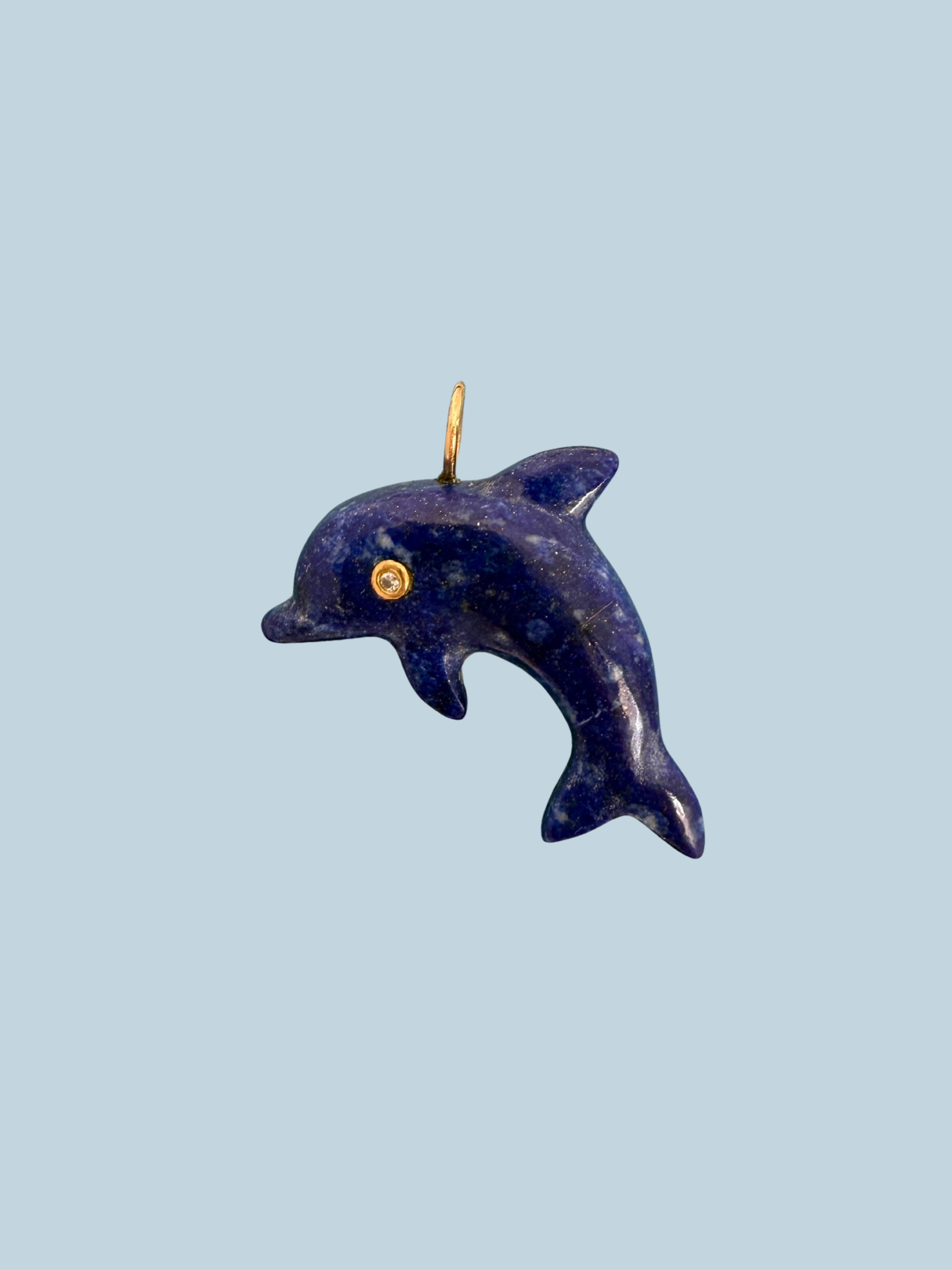 Dolphin Talisman Charm Lapis Lazuli