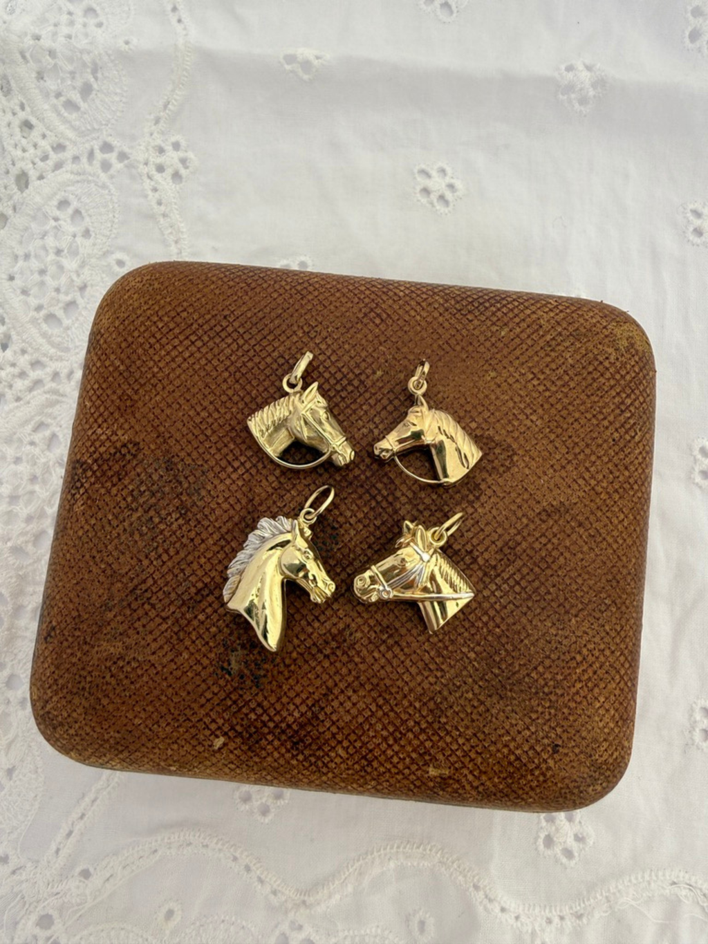 Horse Head Charms Vintage Gold