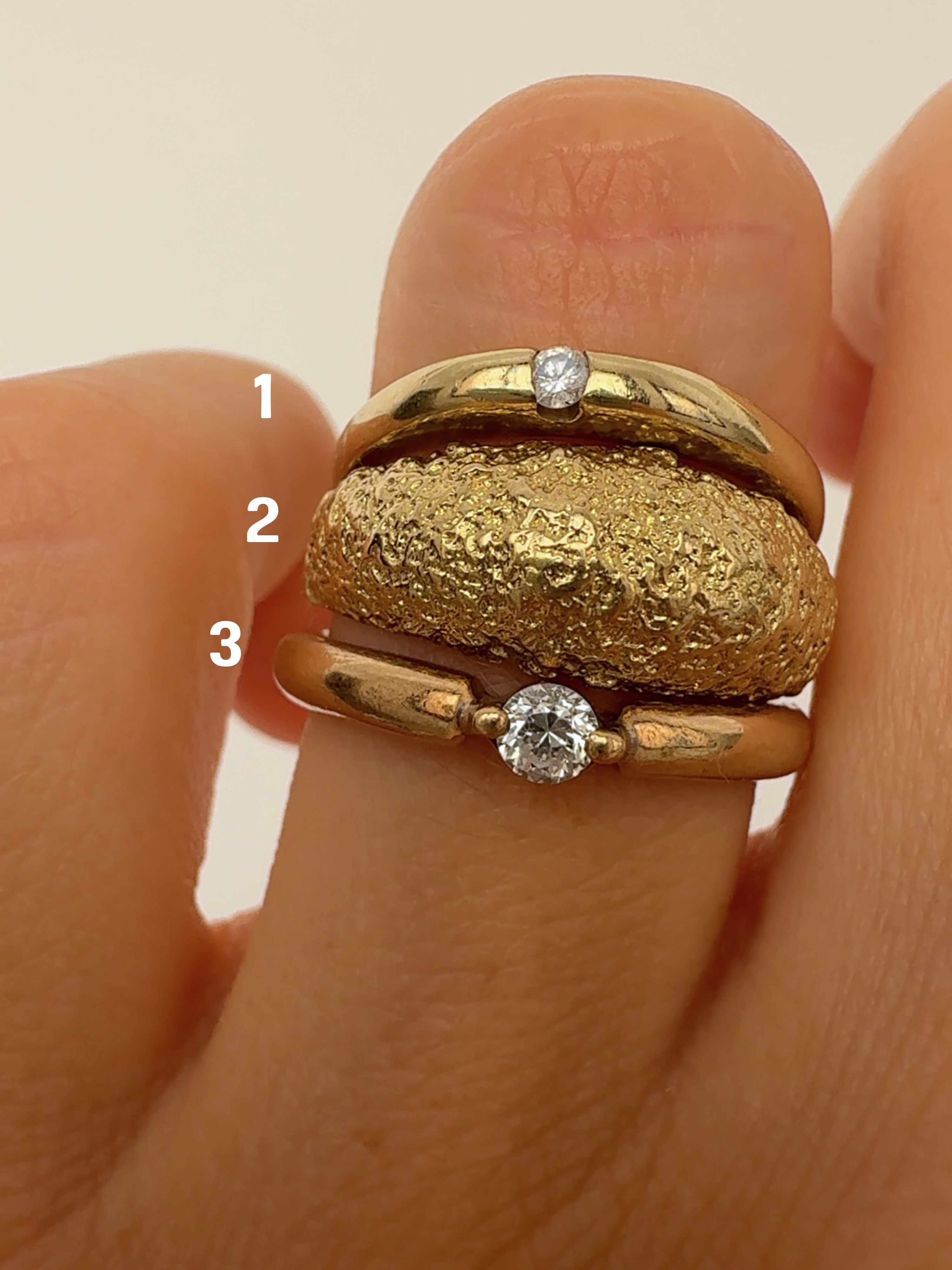 Vintage Gold Rings Size 50
