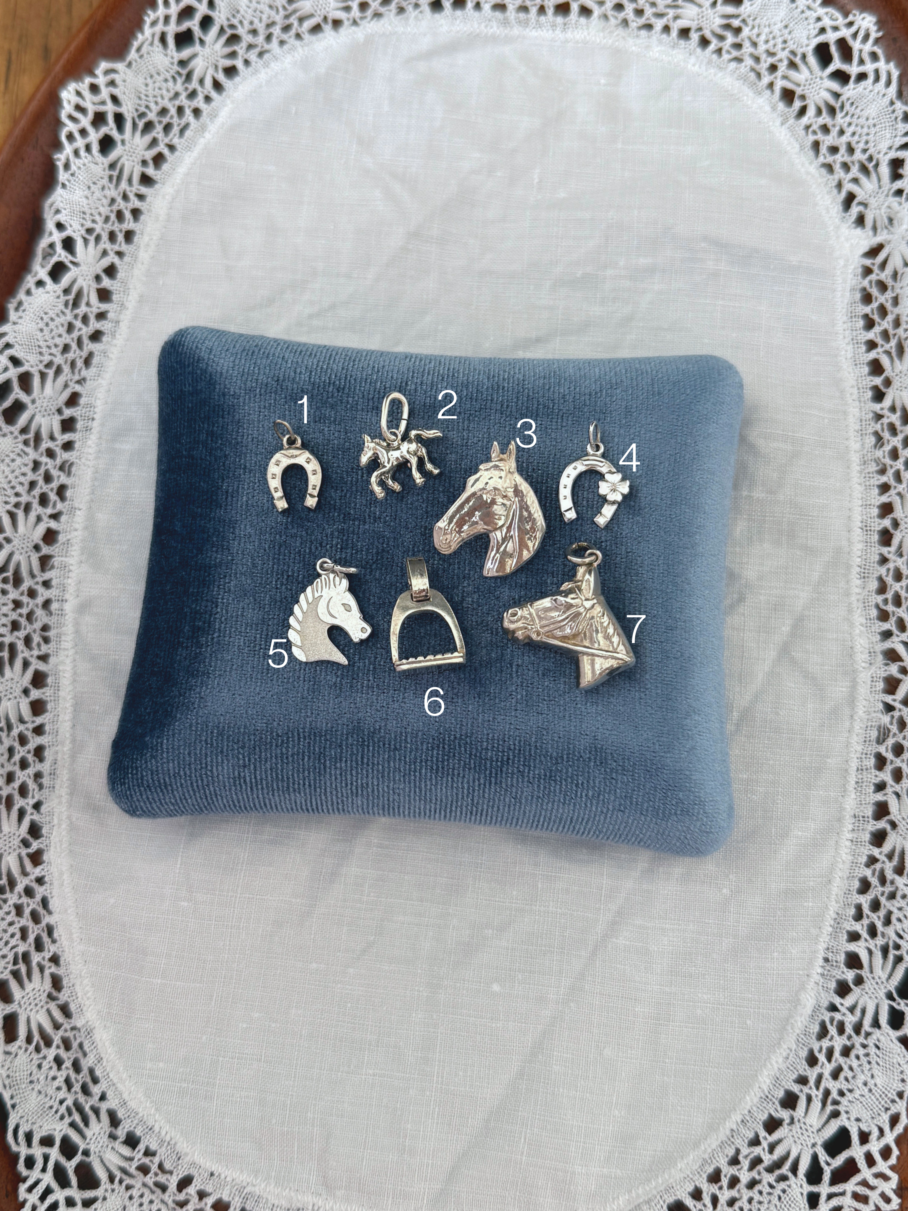 Horse Charms Vintage Silver