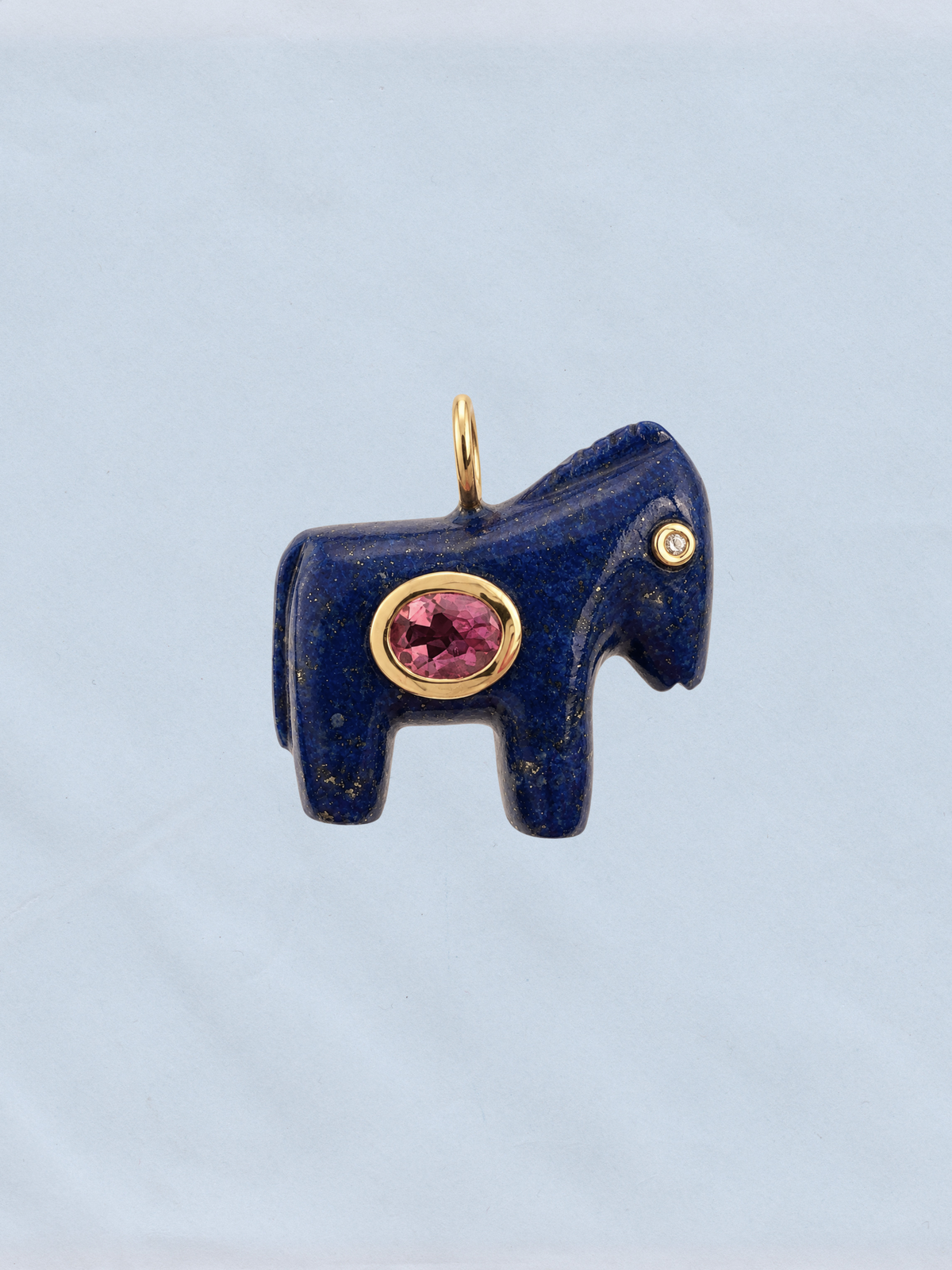 Horse Talisman Charm Lapis & Pink