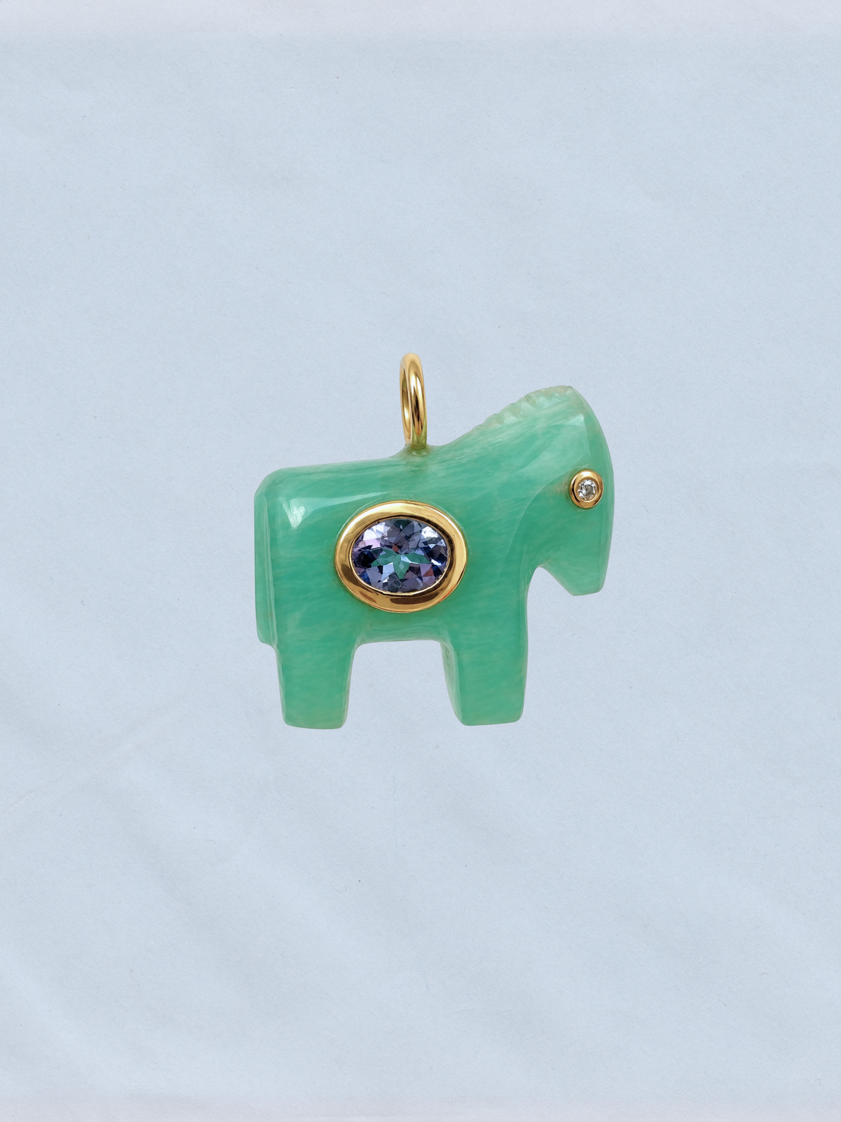 Horse Talisman Charm Amazonite & Tanzanite