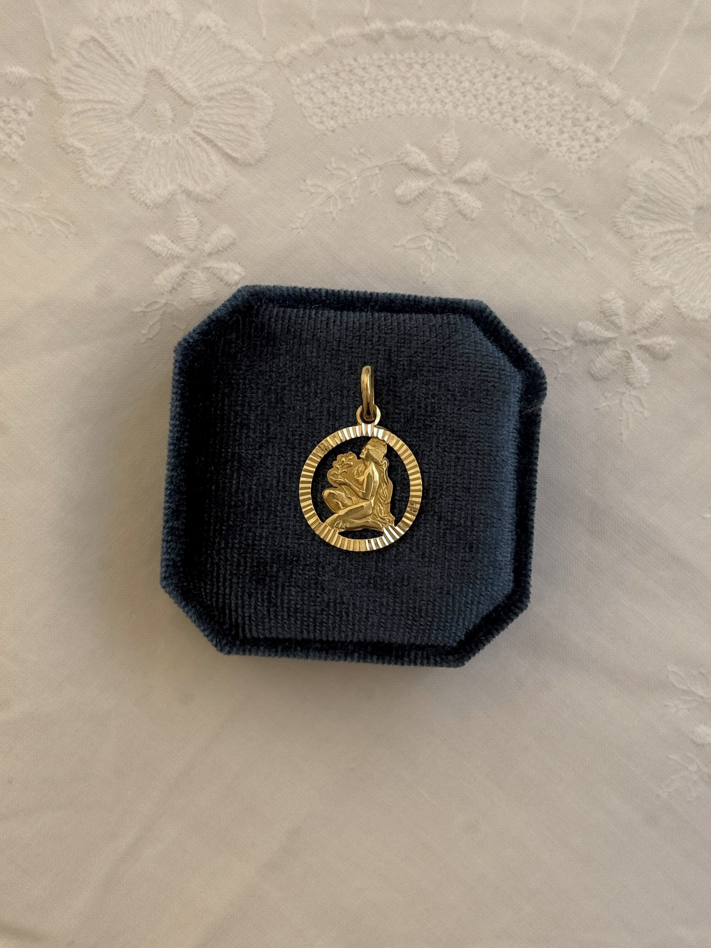 Virgo Zodiac Charm Vintage Gold