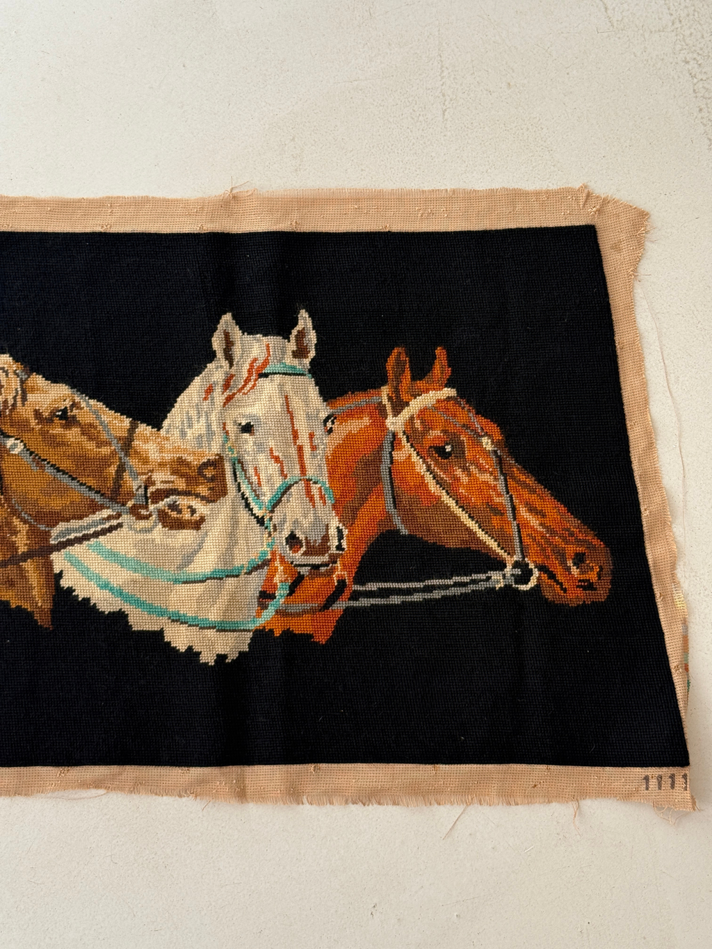 VINTAGE FRENCH HORSE TAPESTRY
