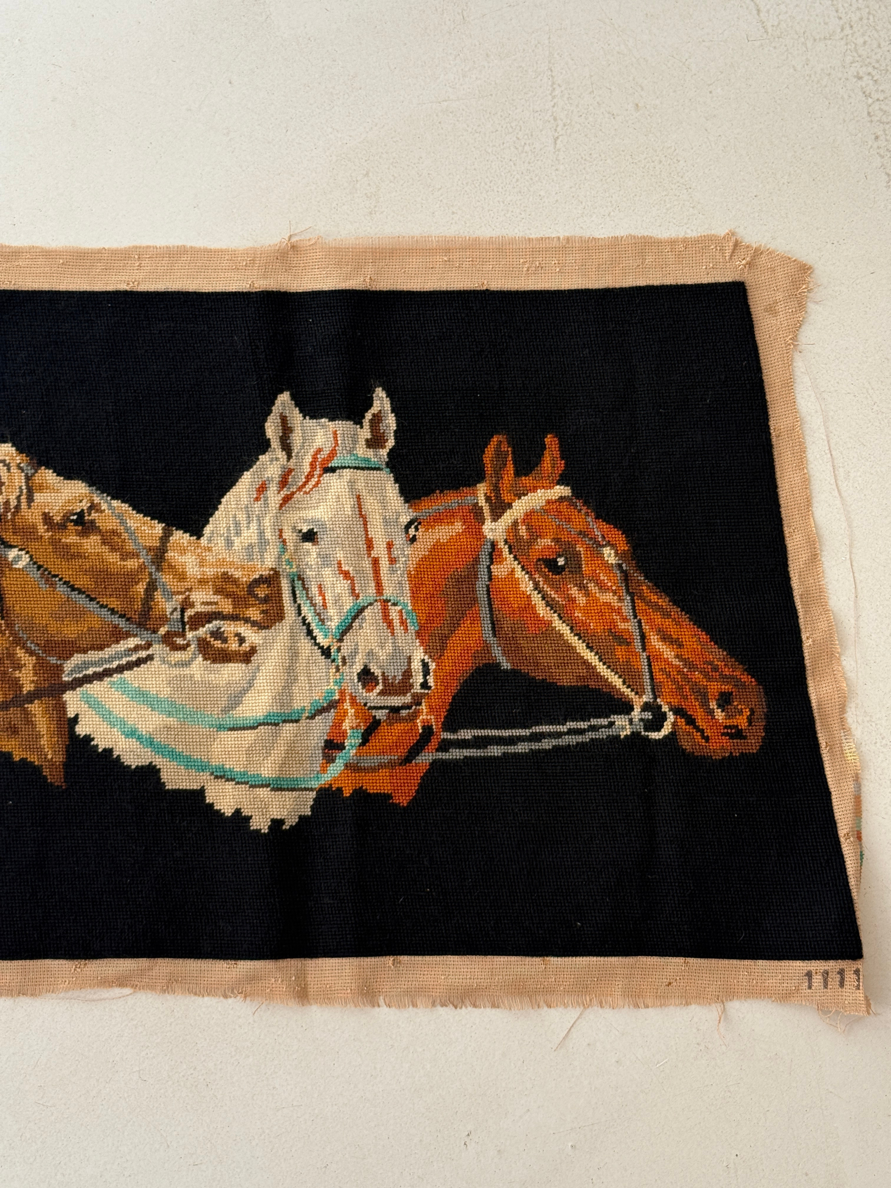 VINTAGE FRENCH HORSE TAPESTRY
