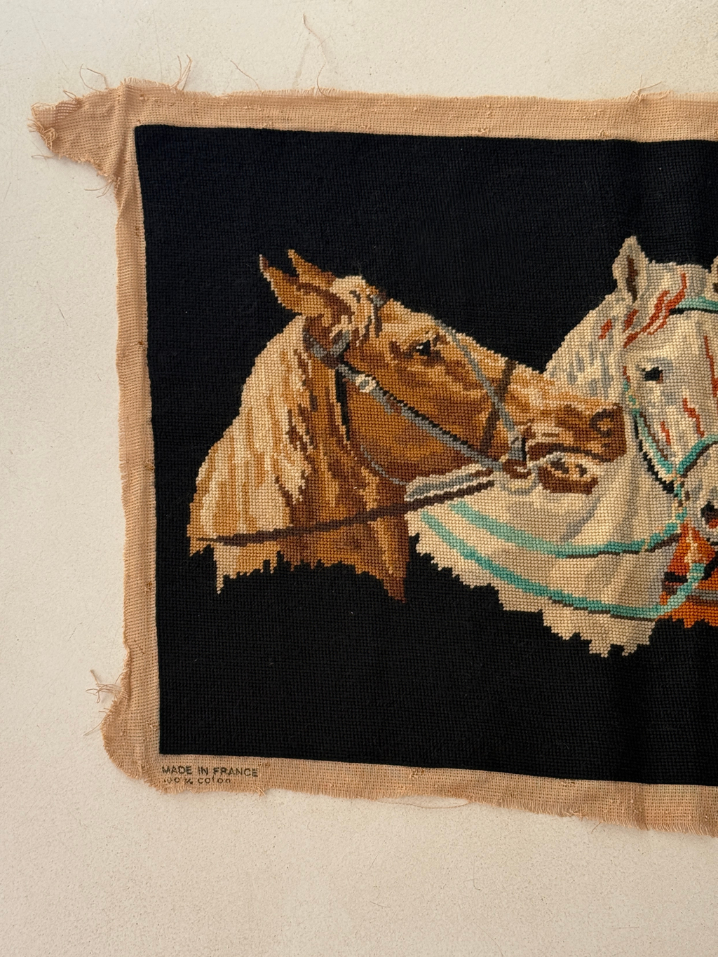 VINTAGE FRENCH HORSE TAPESTRY