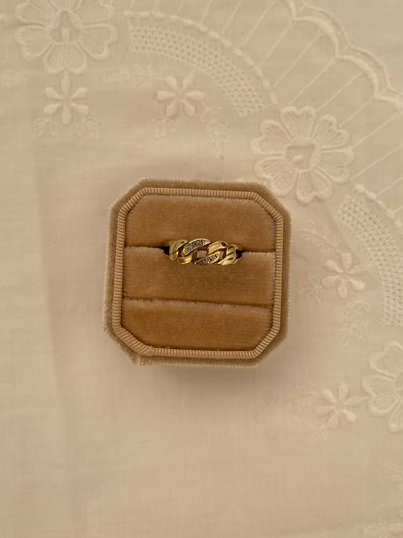Cuban Chain Ring Vintage Gold