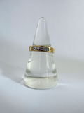 Flush Set Diamond Ring Vintage Yellow Gold