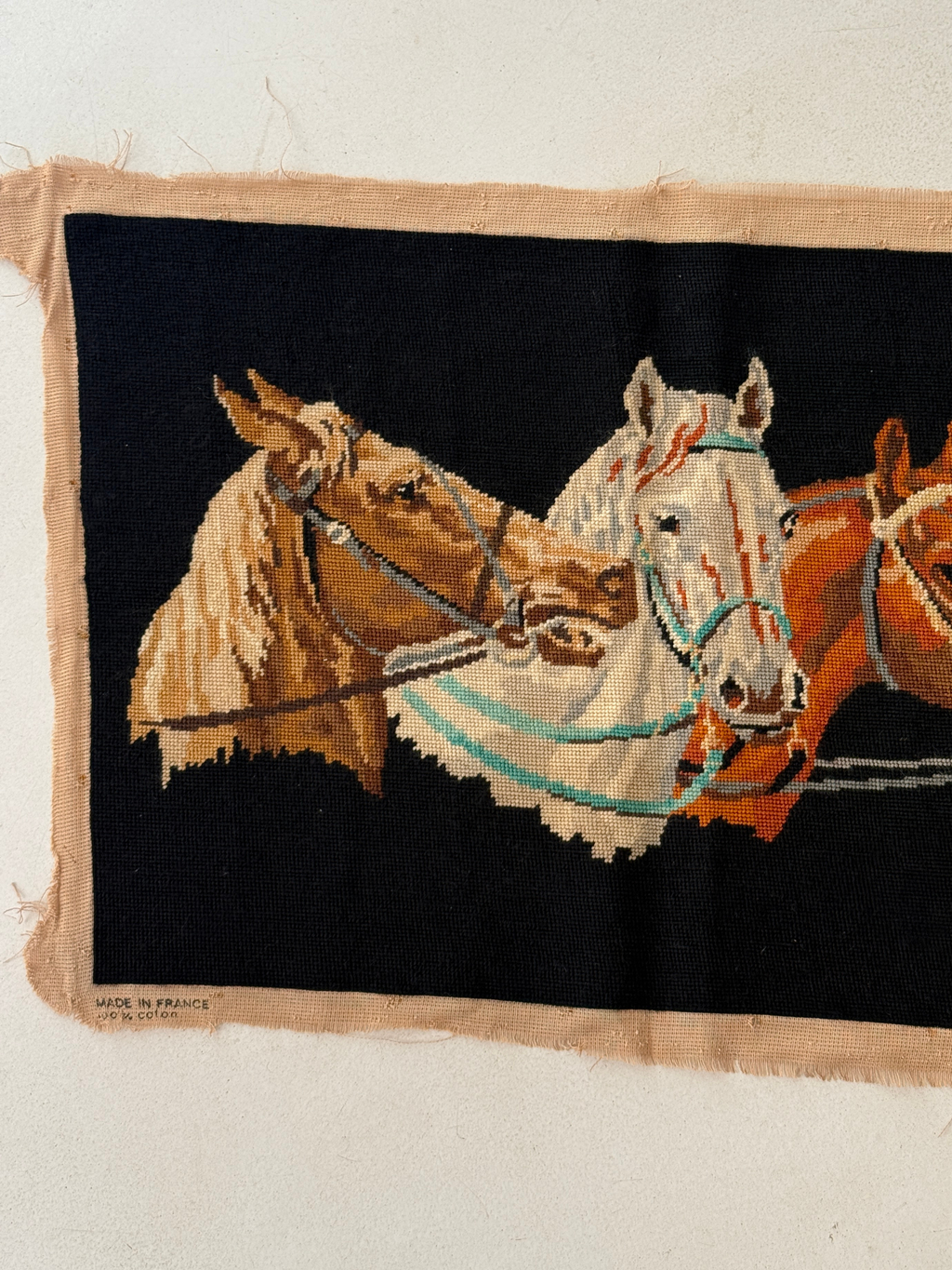 VINTAGE FRENCH HORSE TAPESTRY