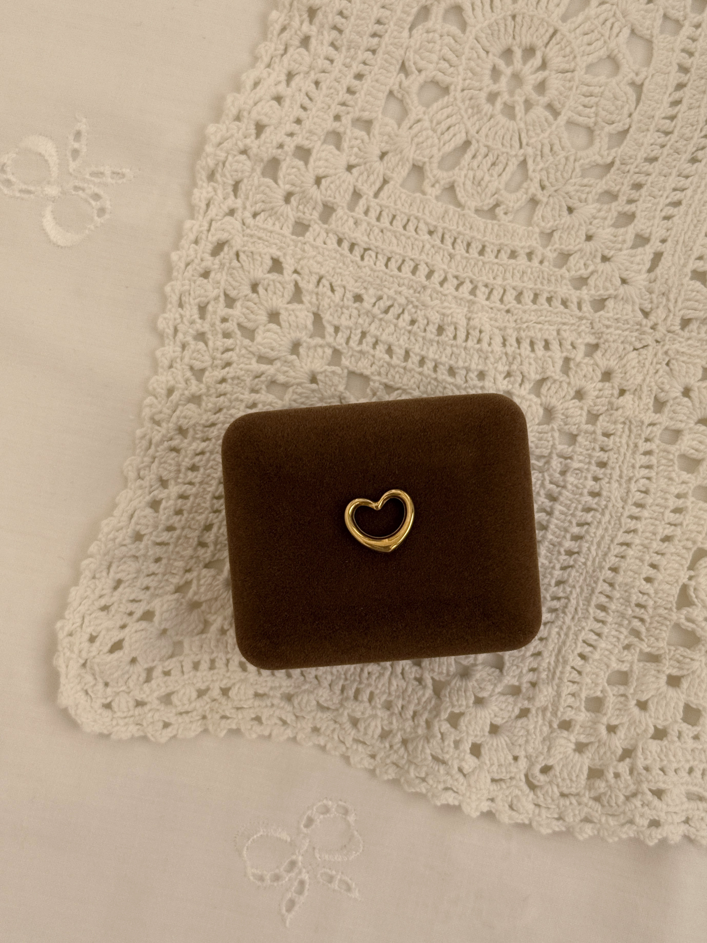 Small Heart Bead Charm Vintage Gold