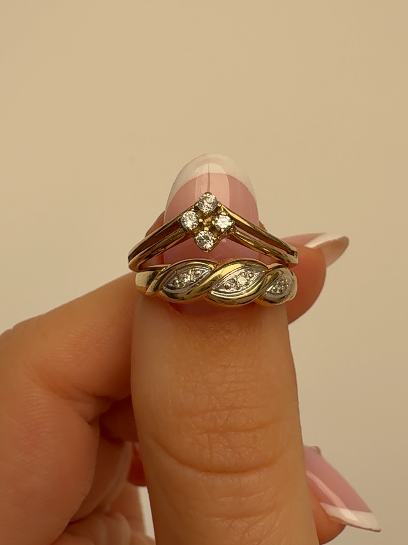 Sparkle Crown Ring Vintage Gold