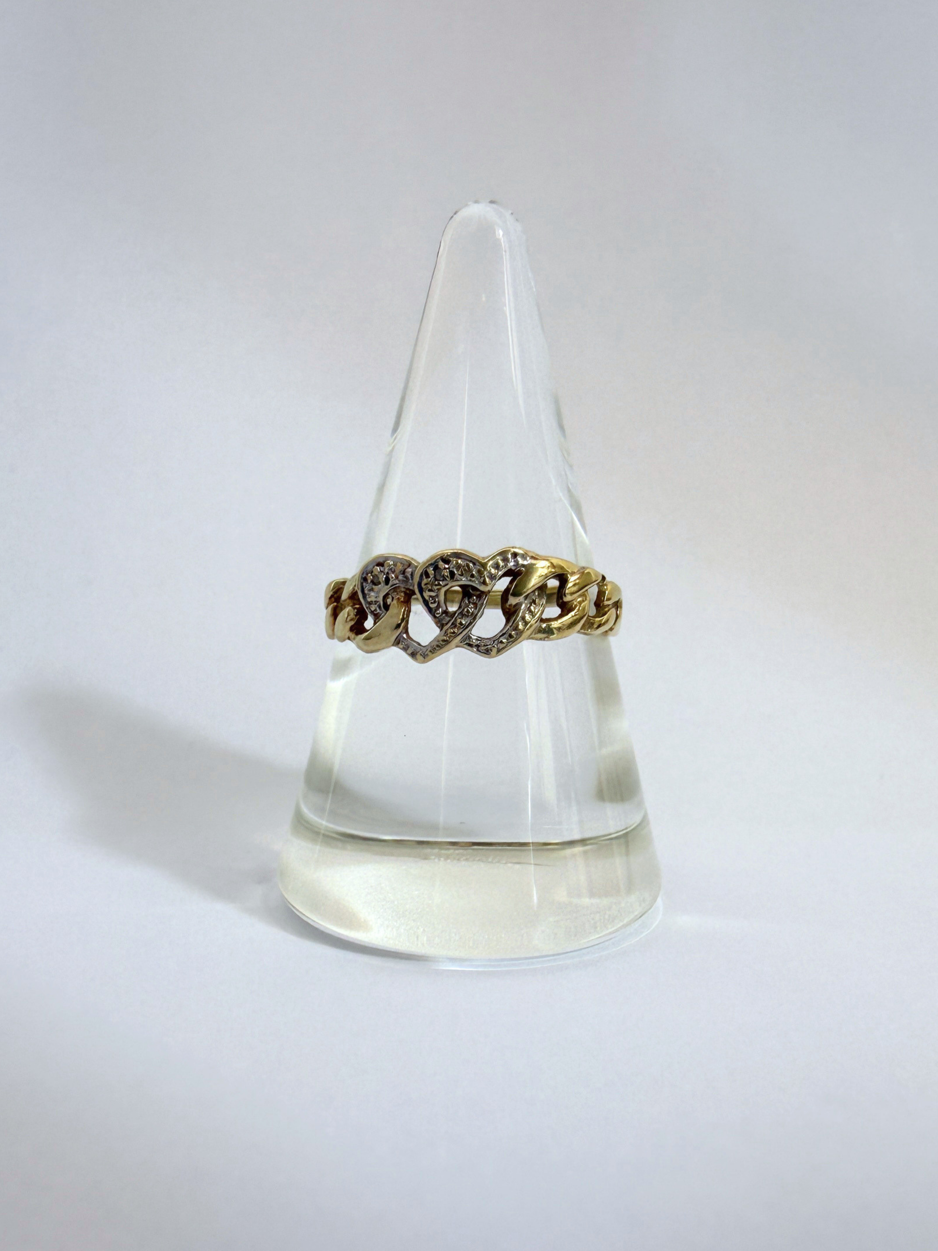 Locked Hearts Bicolor Ring Vintage Gold