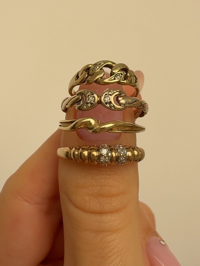 Cuban Chain Ring Vintage Gold
