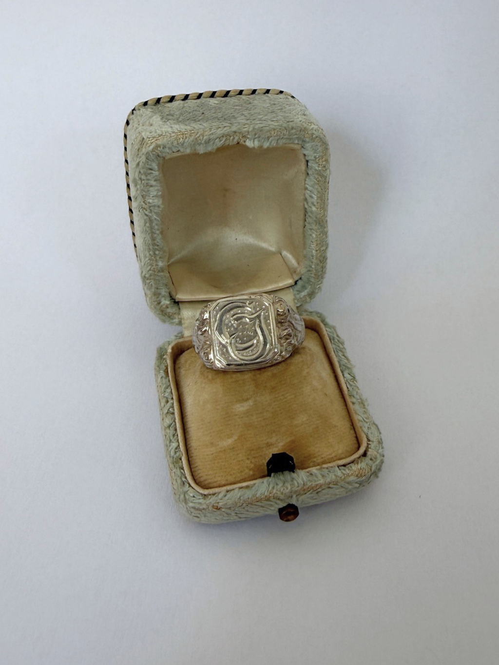 "CJ" Signet Ring Vintage Silver