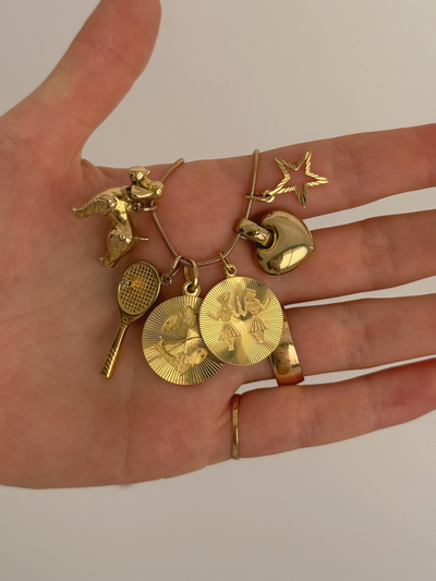 Sparkle Star Charm Vintage Gold