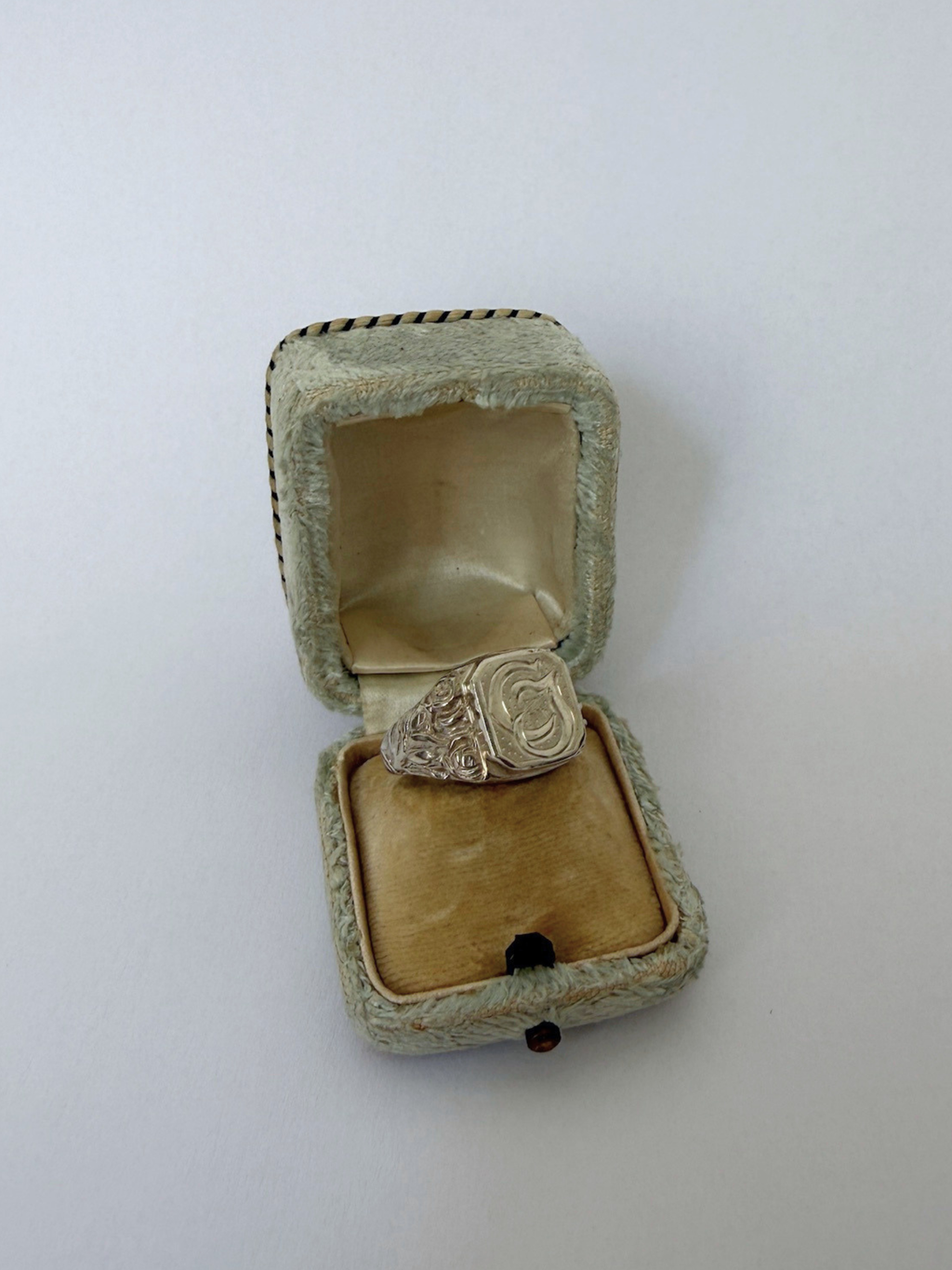 "CJ" Signet Ring Vintage Silver