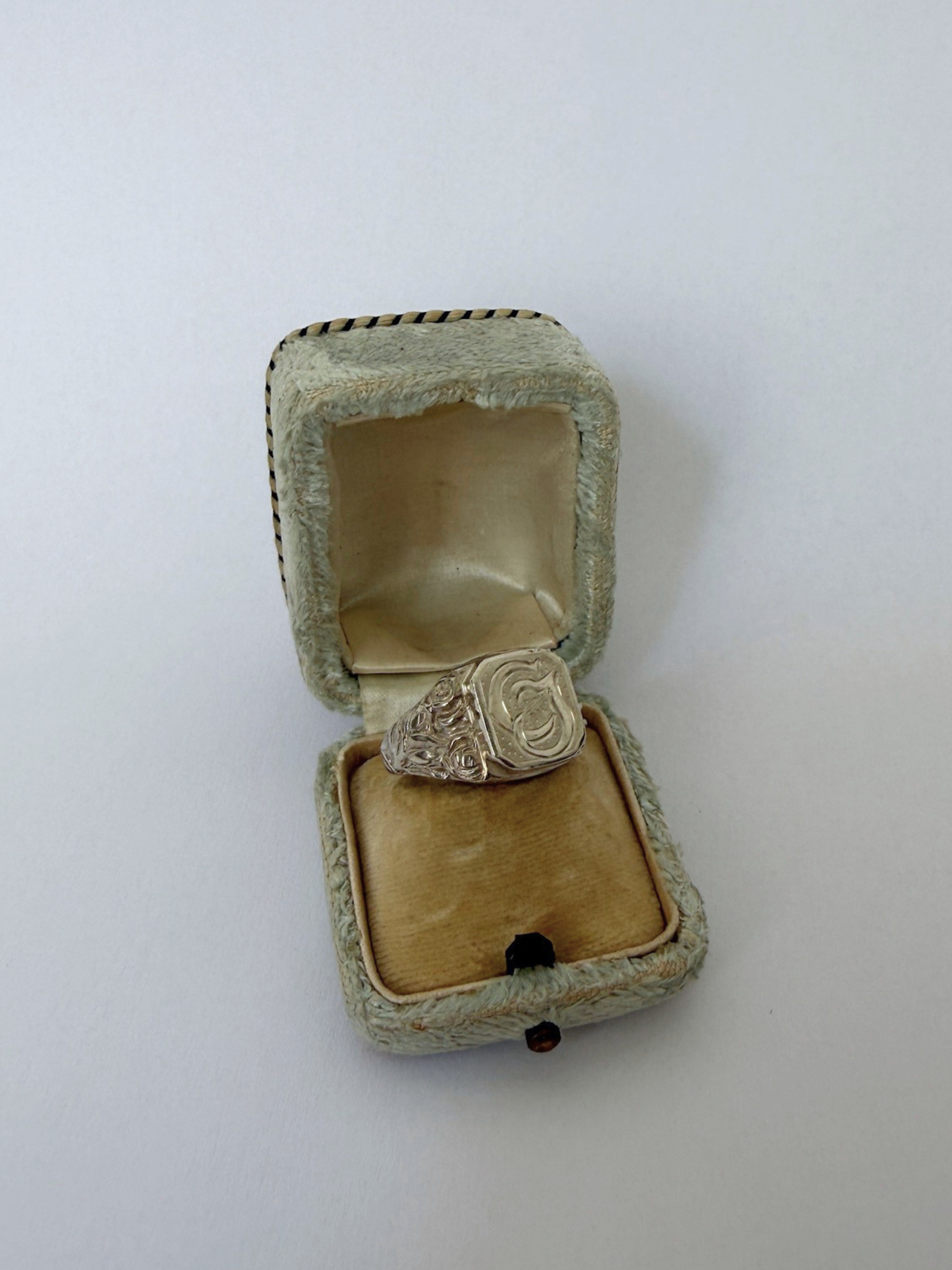 "CJ" Signet Ring Vintage Silver