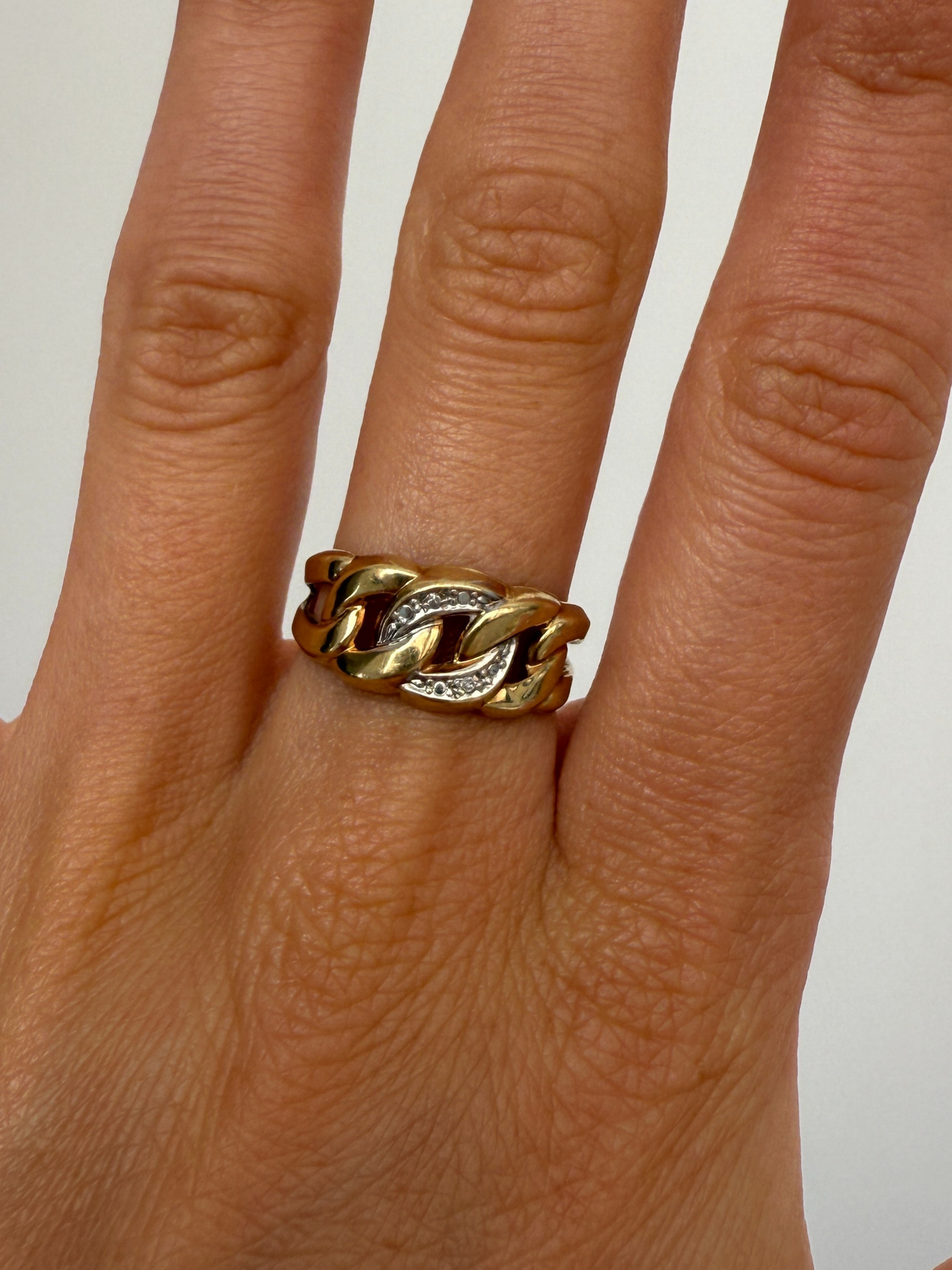 Cuban Chain Ring Vintage Gold
