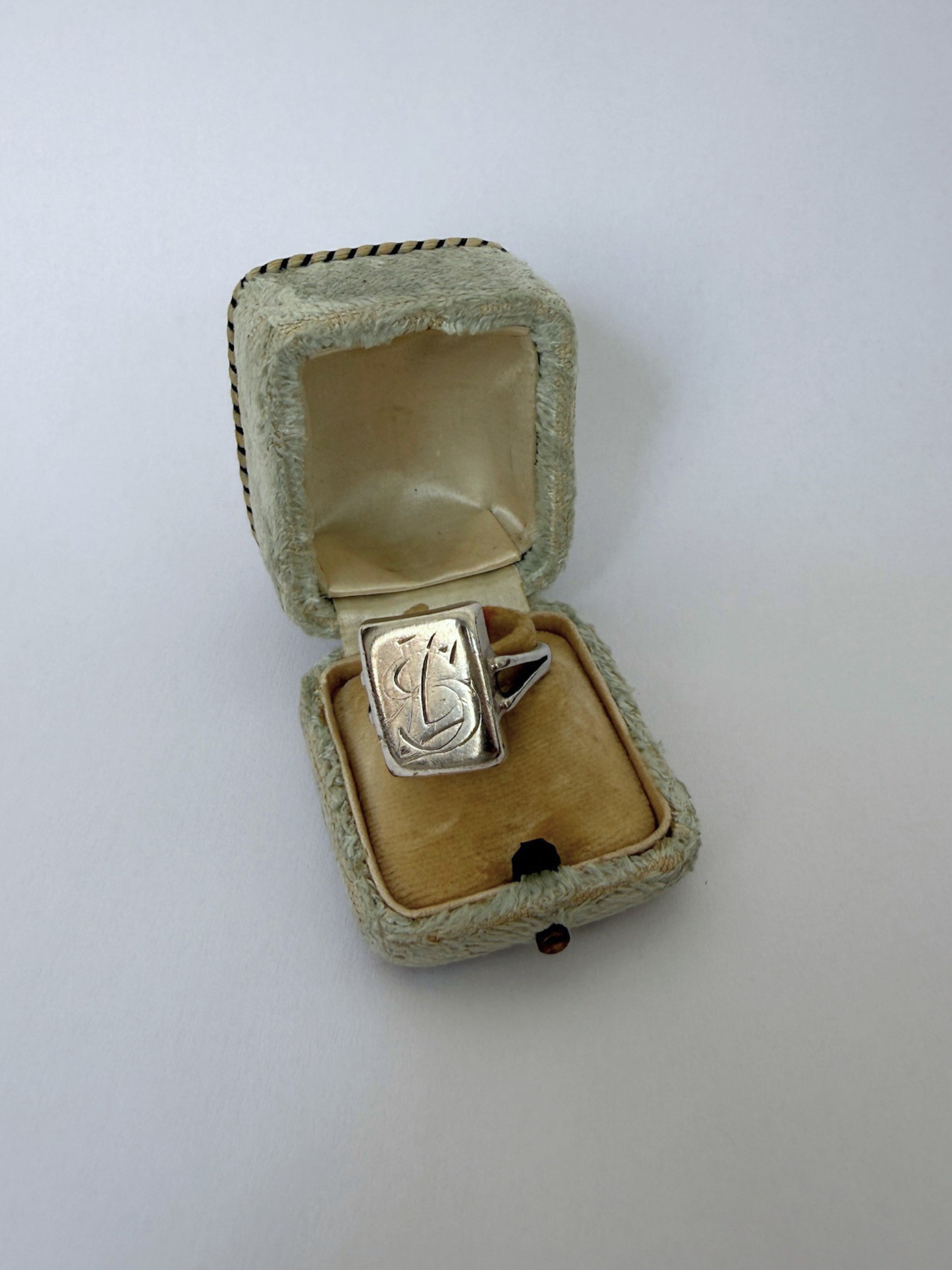 "LS" Signet Ring Vintage Silver