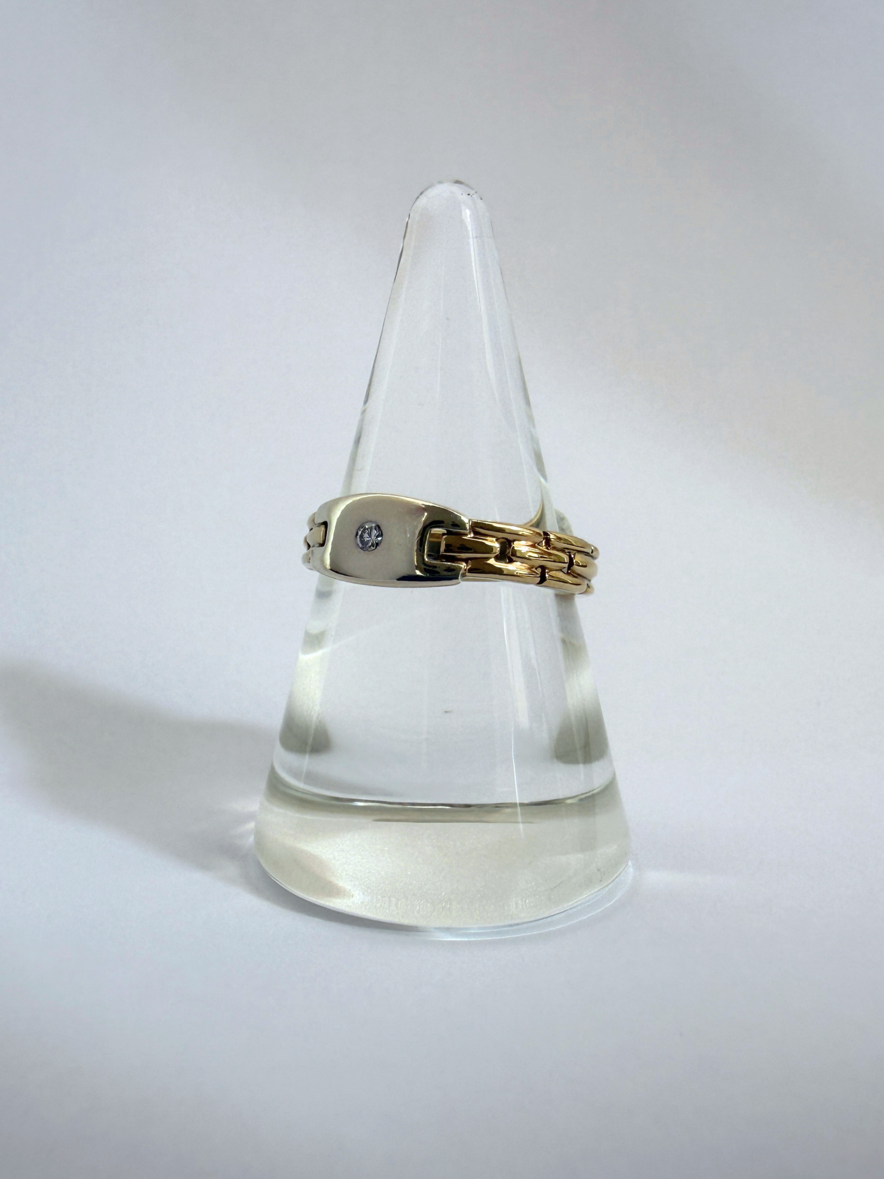 Chain Bicolor Ring Vintage Gold