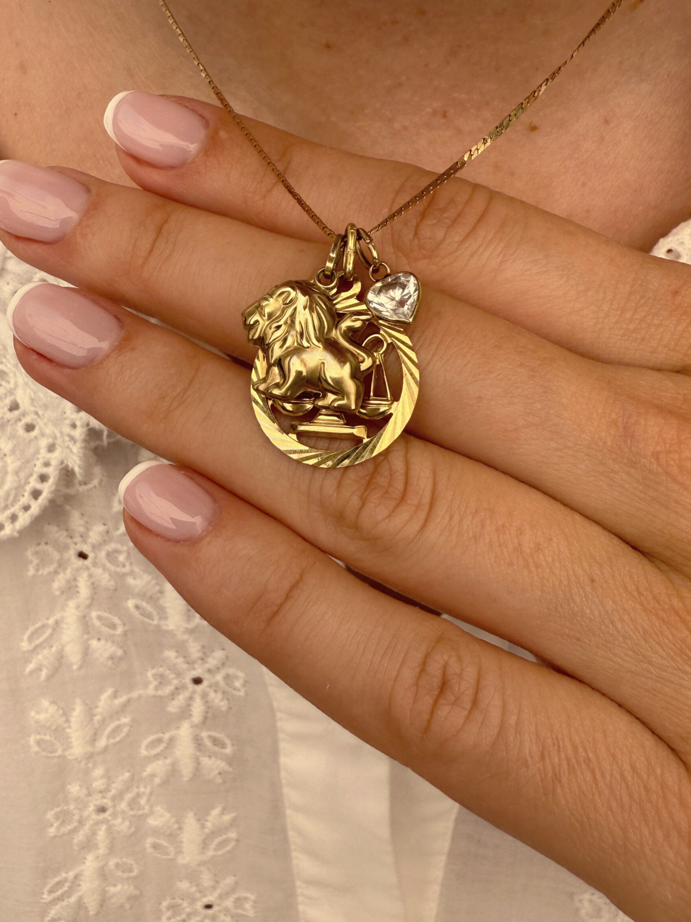 Leo Zodiac Charm Vintage Gold