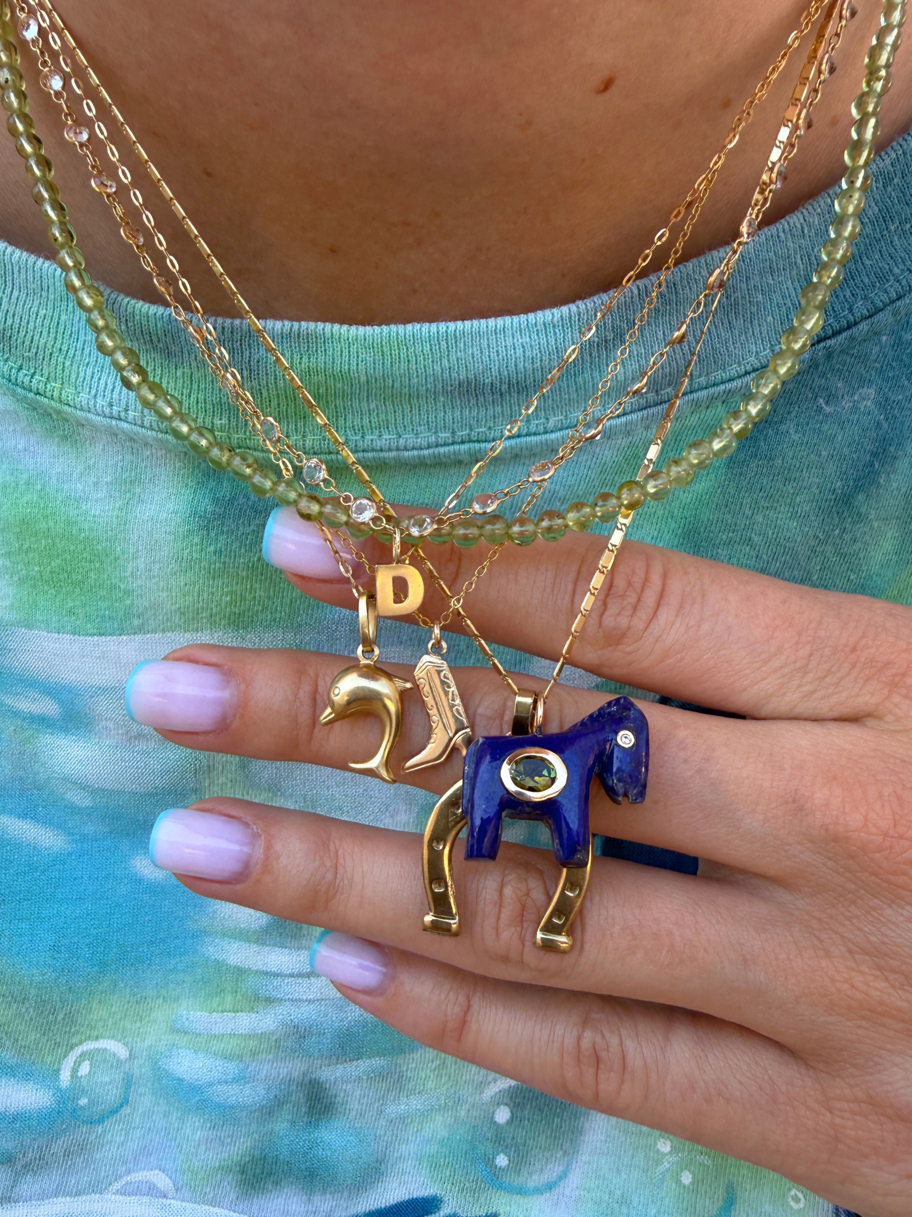 Horse Talisman Charm Lapis Green
