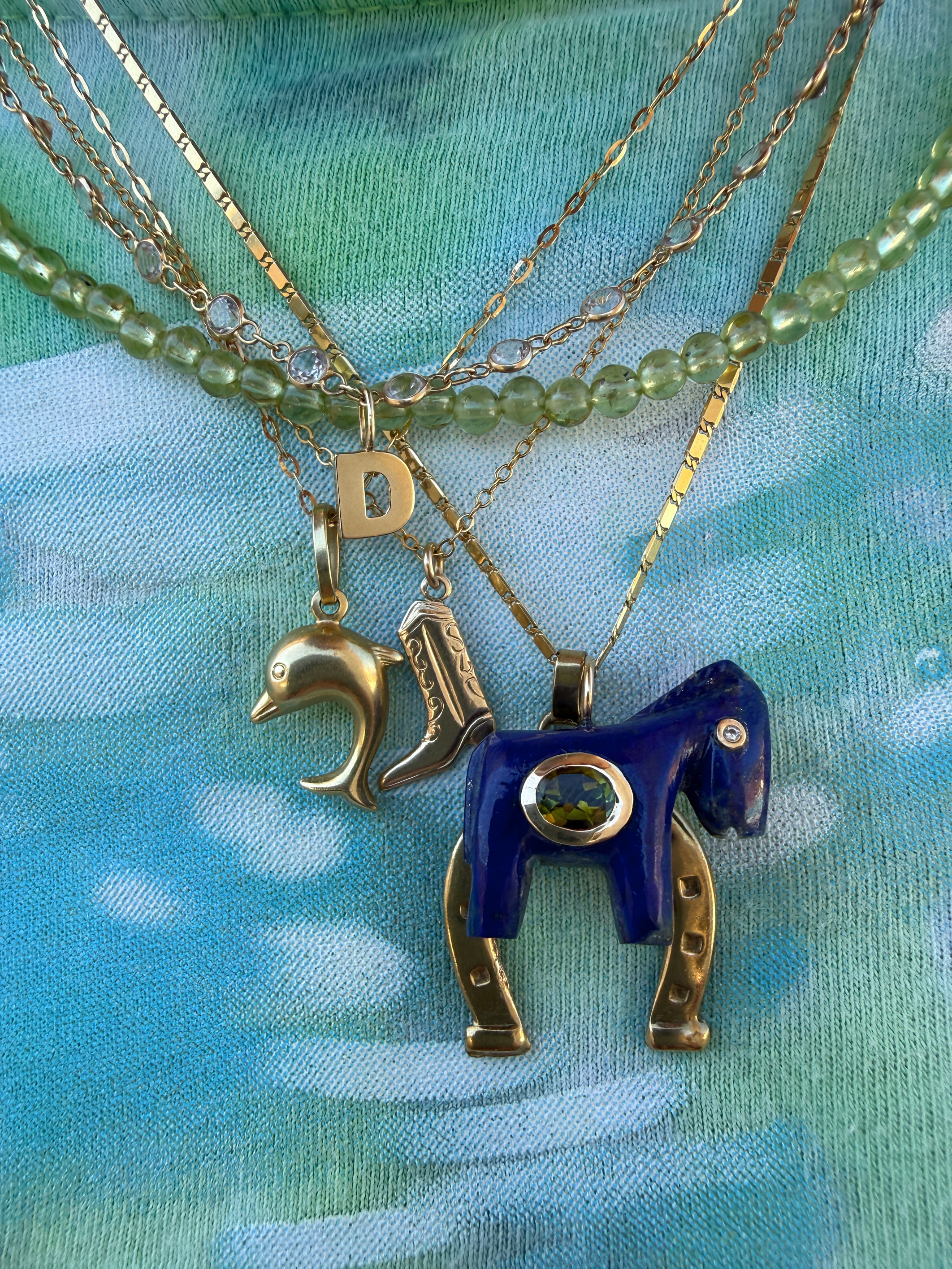 Horse Talisman Charm Lapis Green