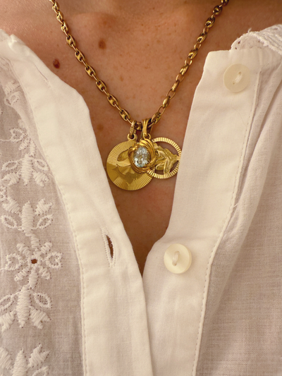 Pisces Zodiac Charm Vintage Gold