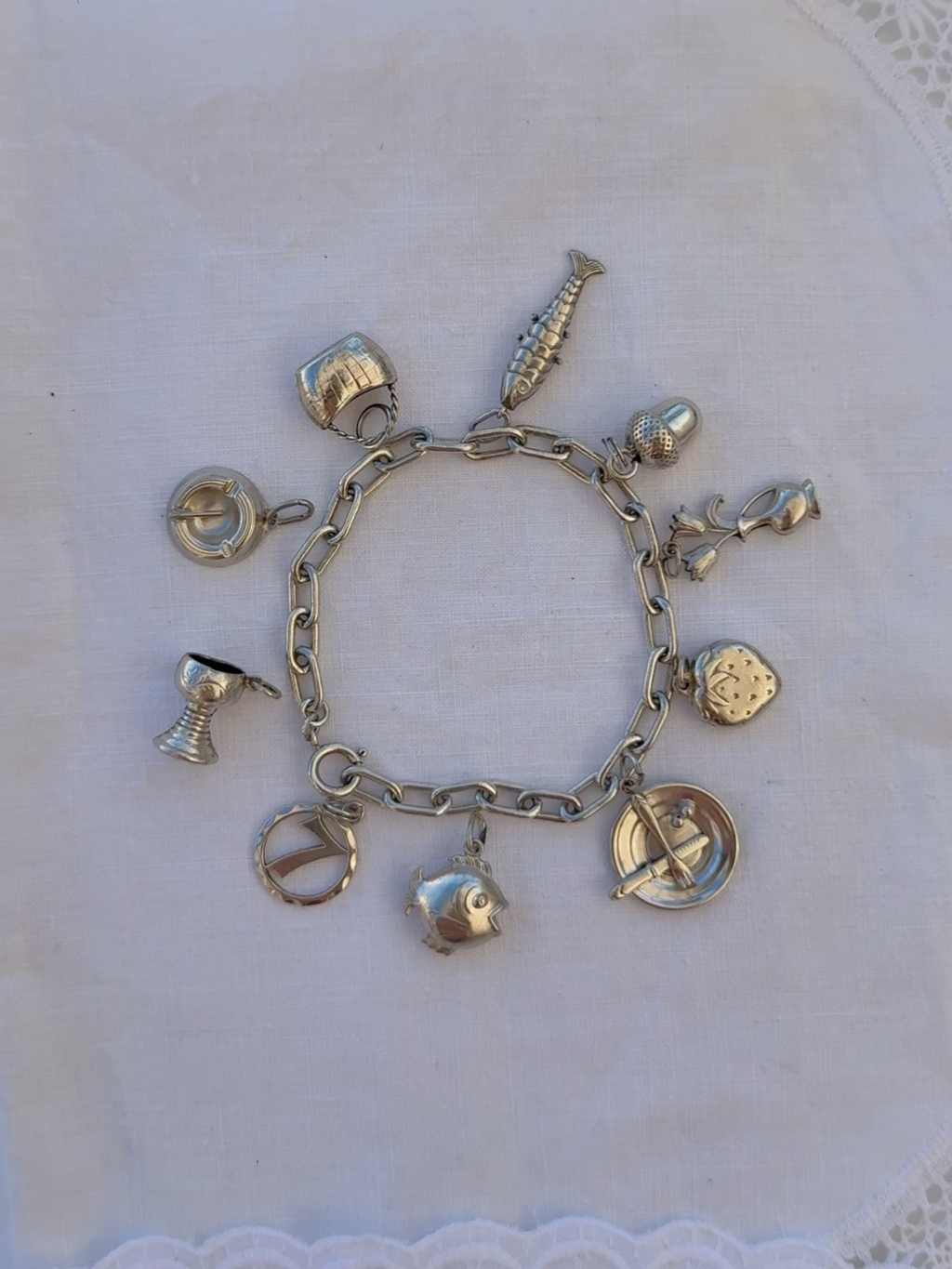 Farmers Market Charms Vintage Silver