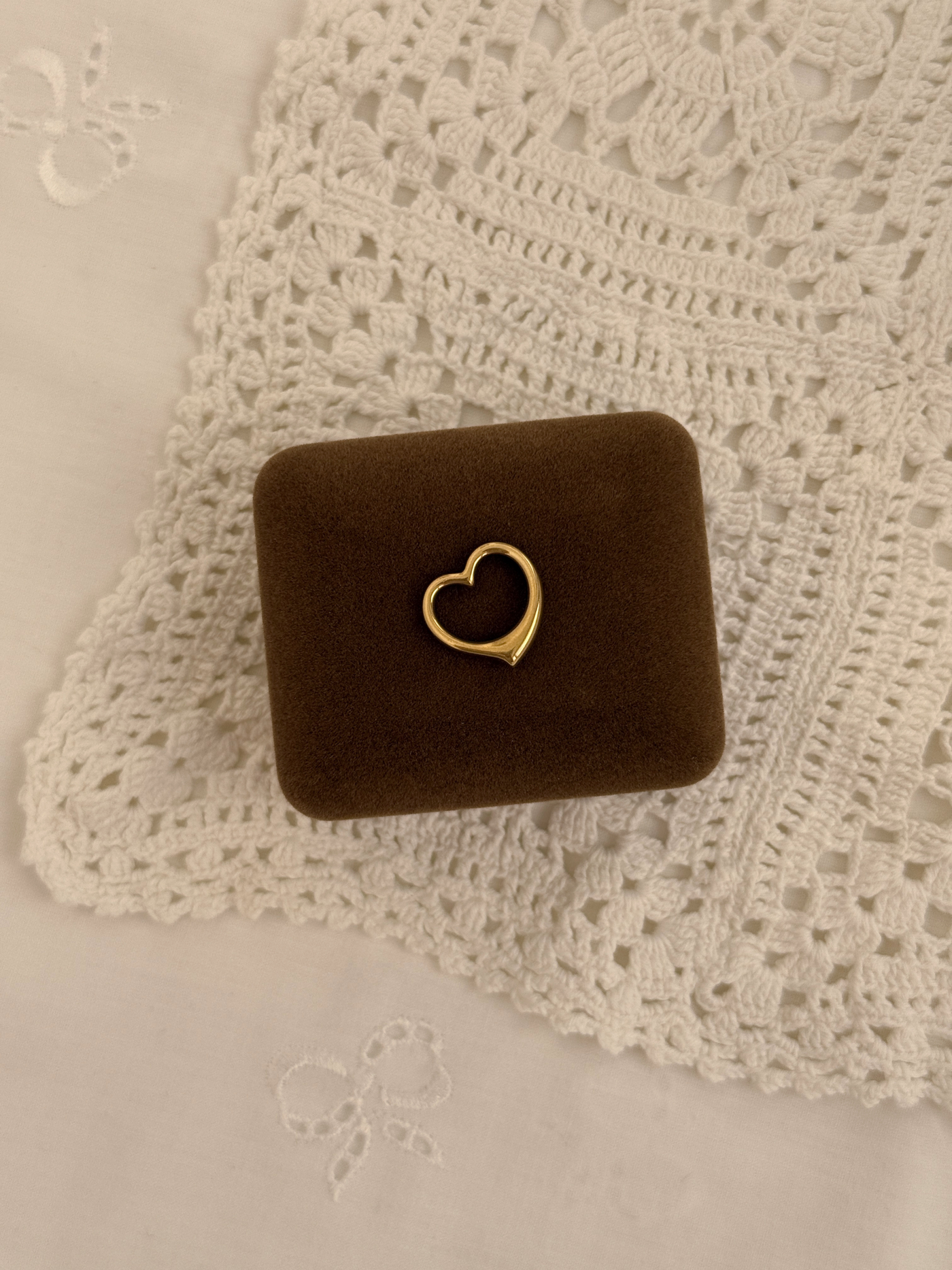 Big Heart Bead Vintage Gold
