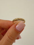 Dainty Diamond Band Vintage Gold