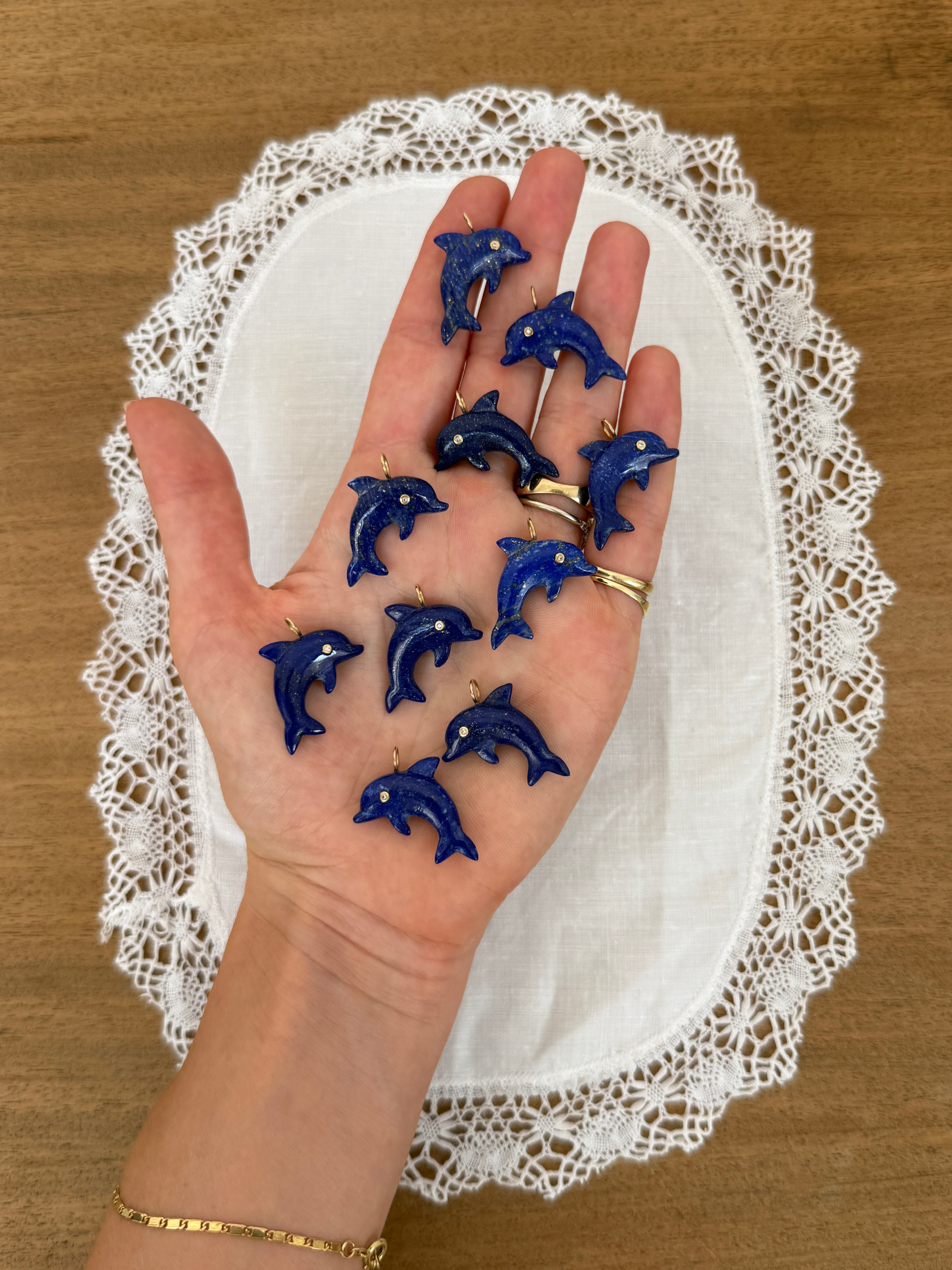 Dolphin Talisman Charm Lapis Lazuli