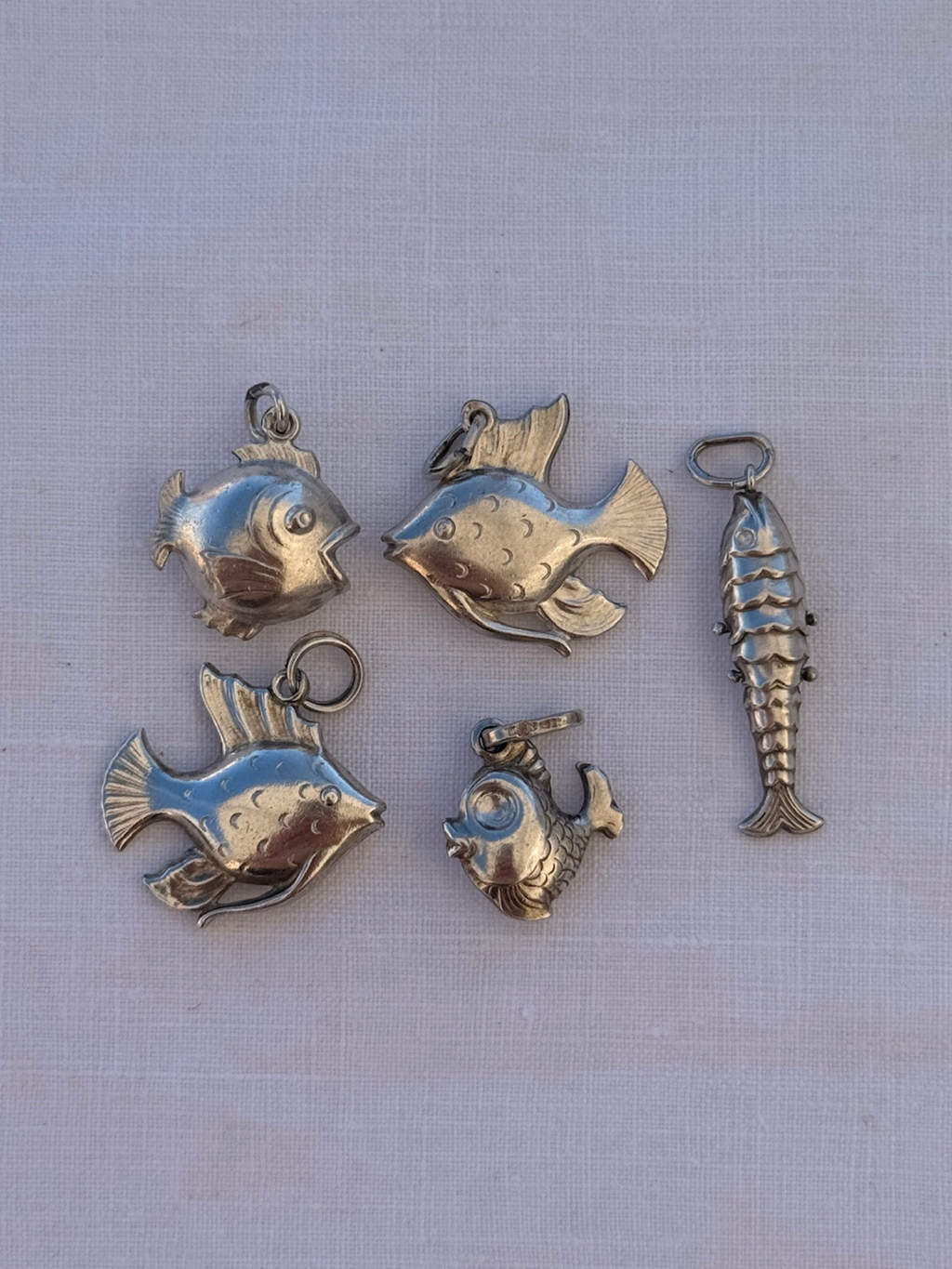 Fish Charms Vintage Silver