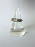 Double Row Diamond Ring Vintage White Gold