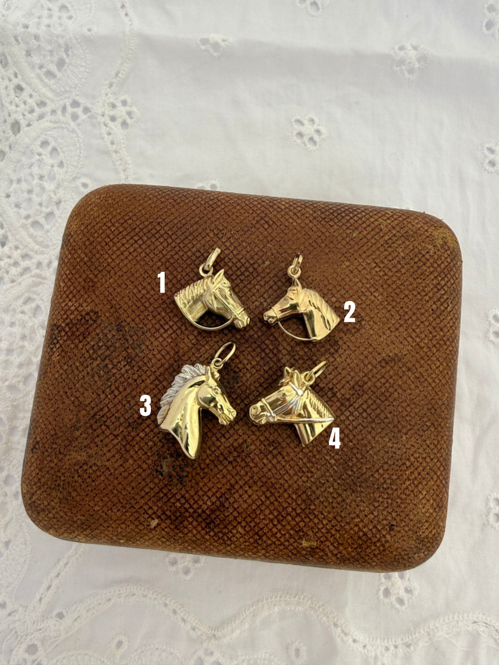 Horse Head Charms Vintage Gold
