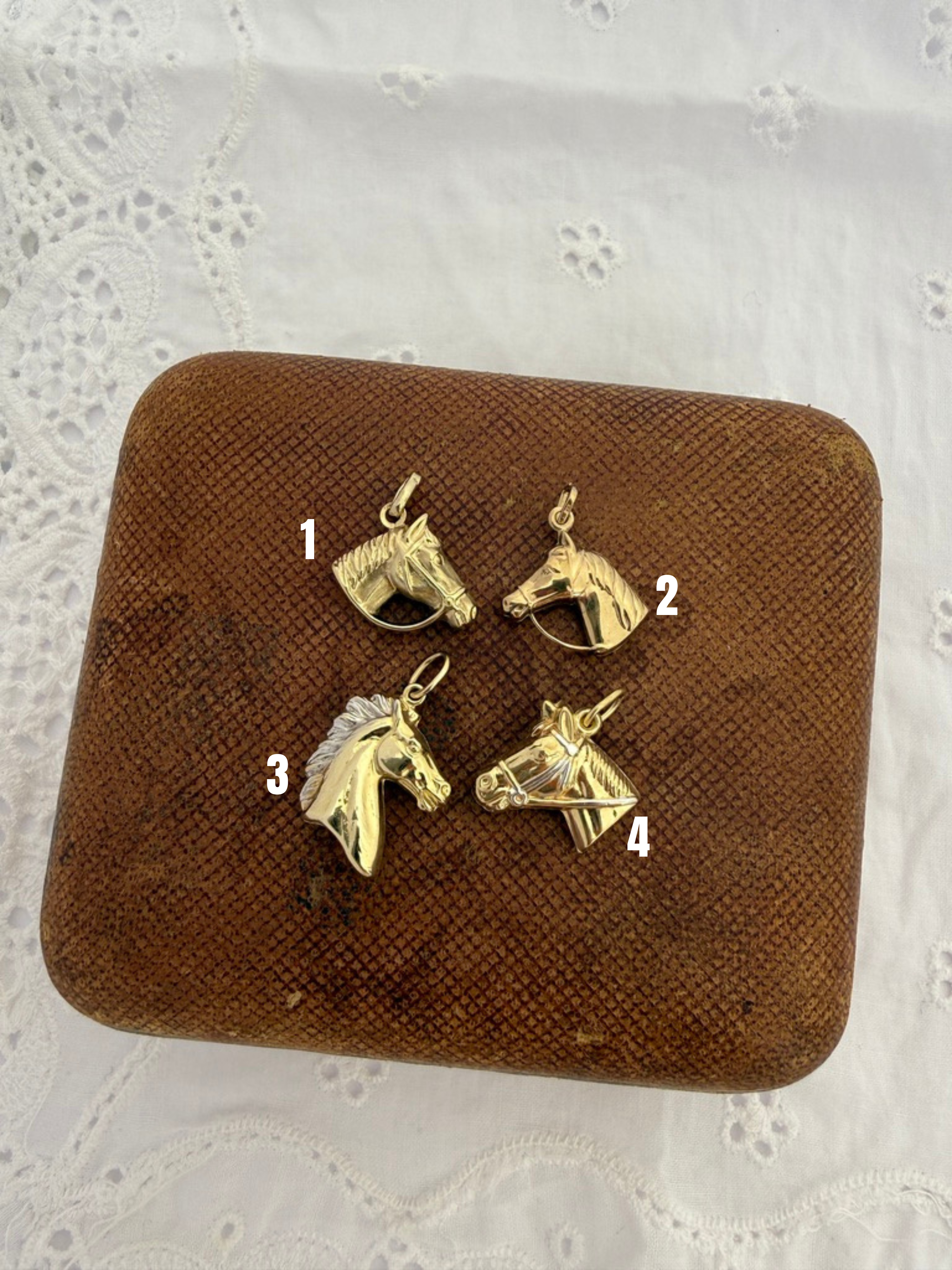 Horse Head Charms Vintage Gold