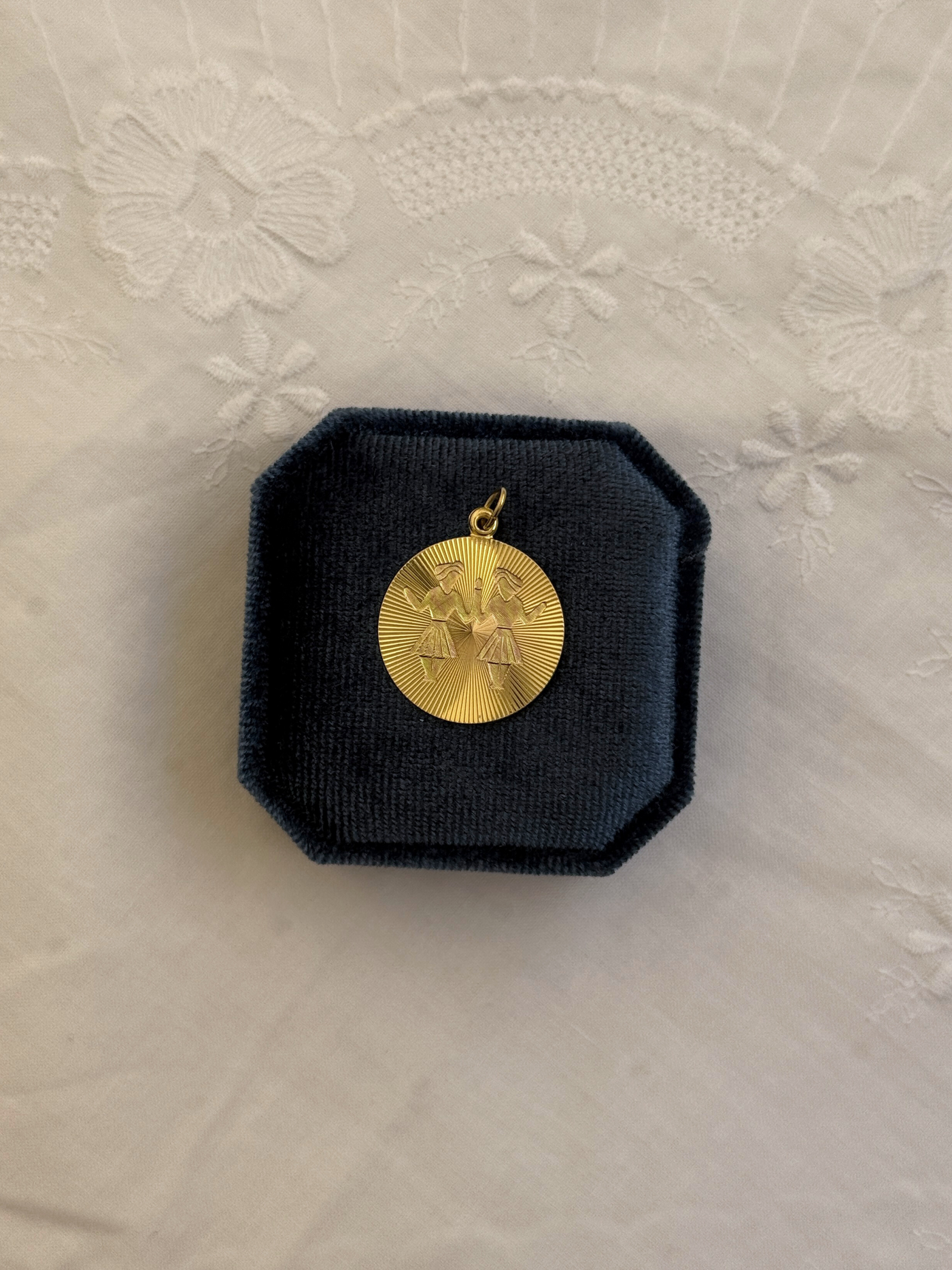Gemini Zodiac Charm Vintage Gold