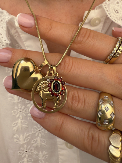 Aries Zodiac Charm Vintage Gold