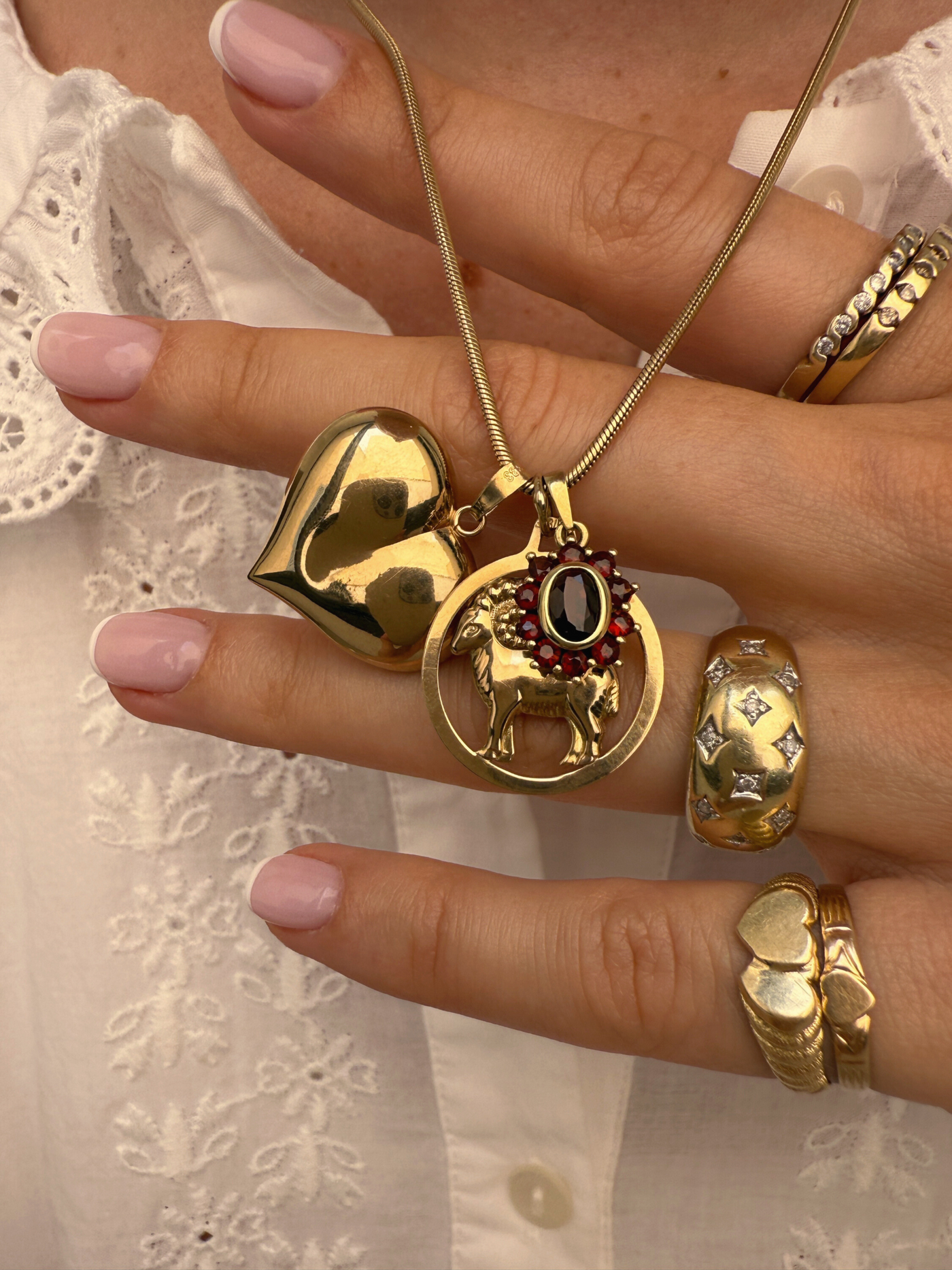 Aries Zodiac Charm Vintage Gold