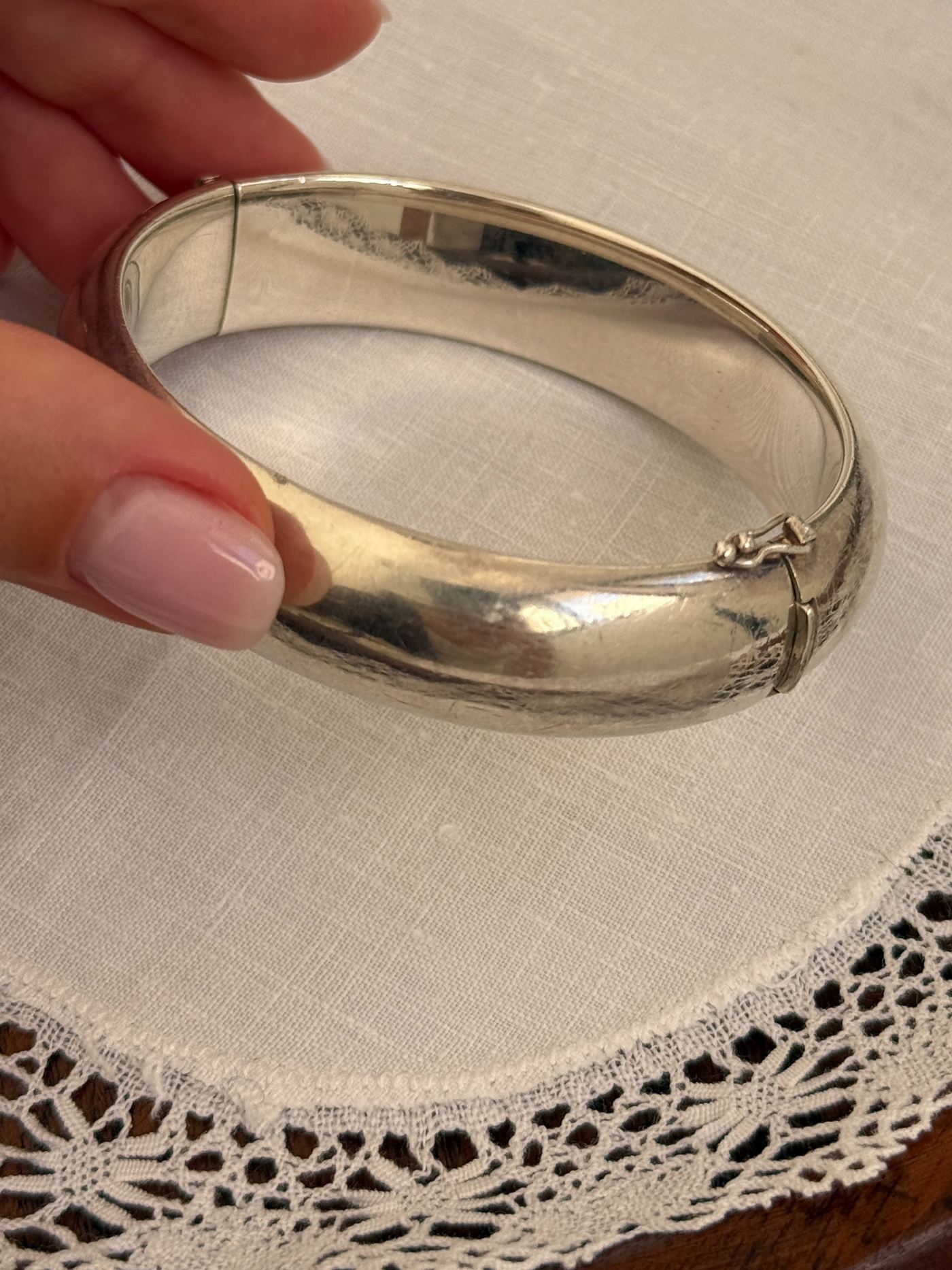 Chunky Bangle 925 Vintage Silver
